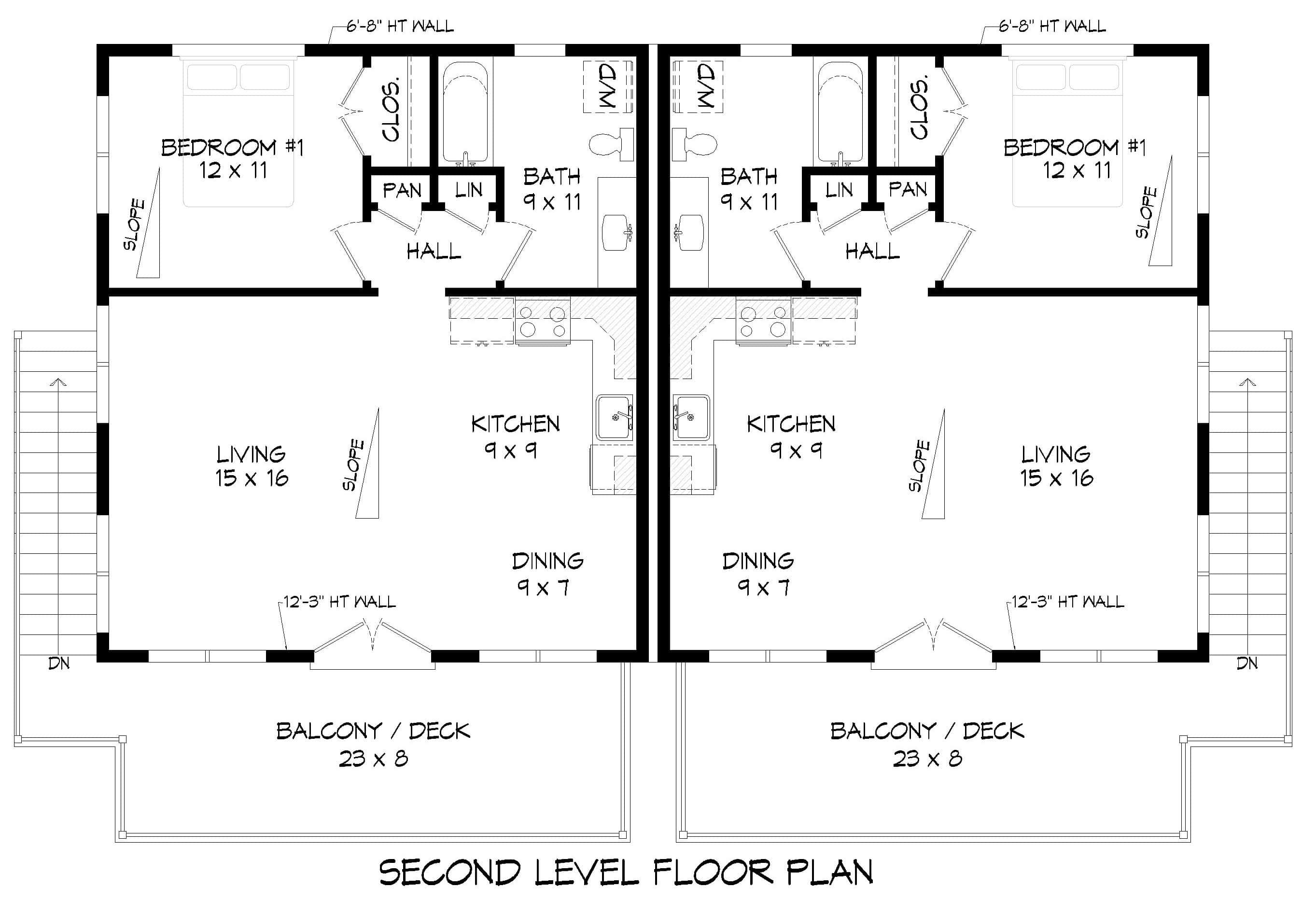 Upper Level of Duplex/Multi-Unit Plan #196-1912