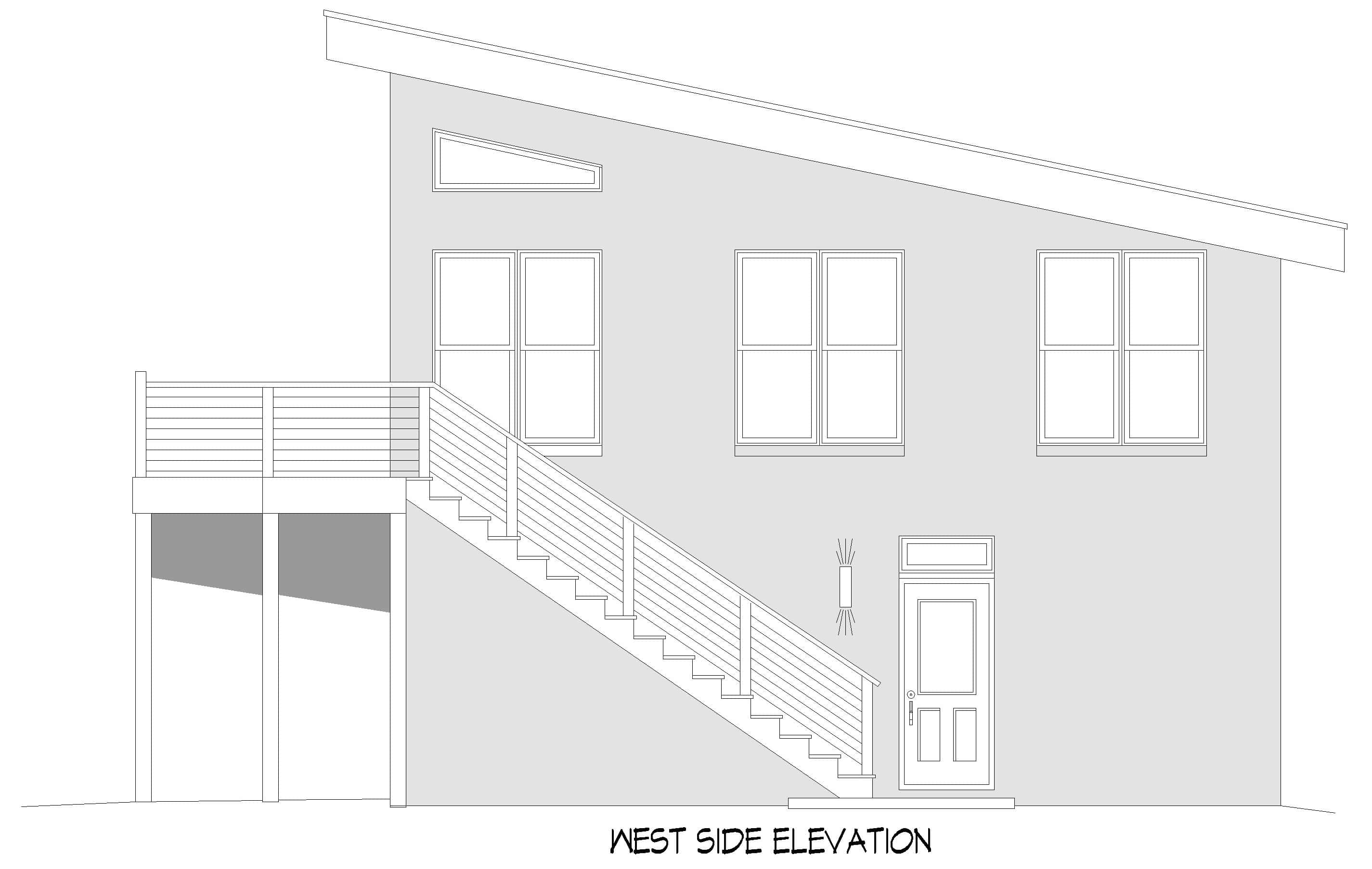 Home Plan Left Elevation of this 2-Bedroom,1552 Sq Ft Plan -196-1912