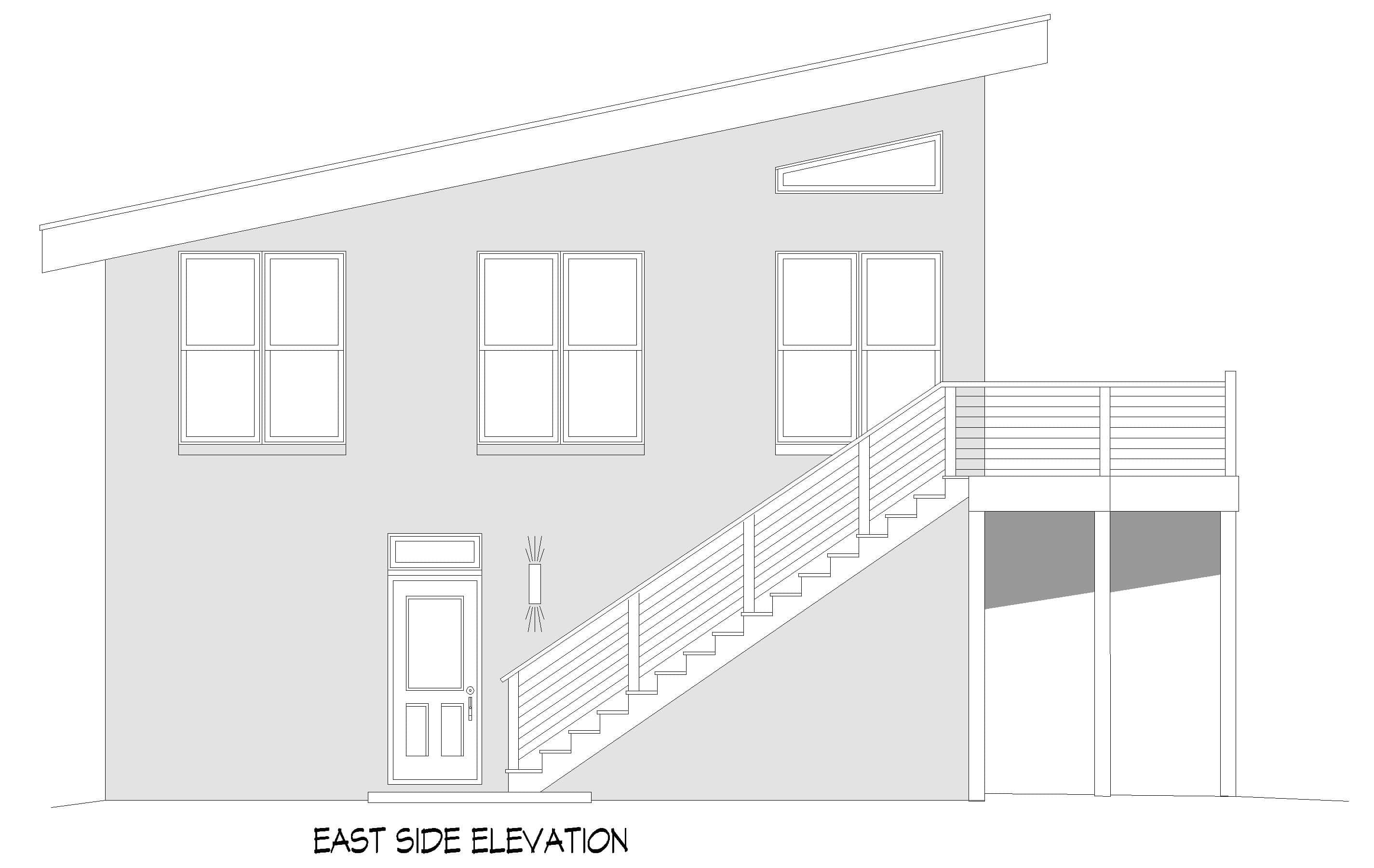 Home Plan Right Elevation of this 2-Bedroom,1552 Sq Ft Plan -196-1912