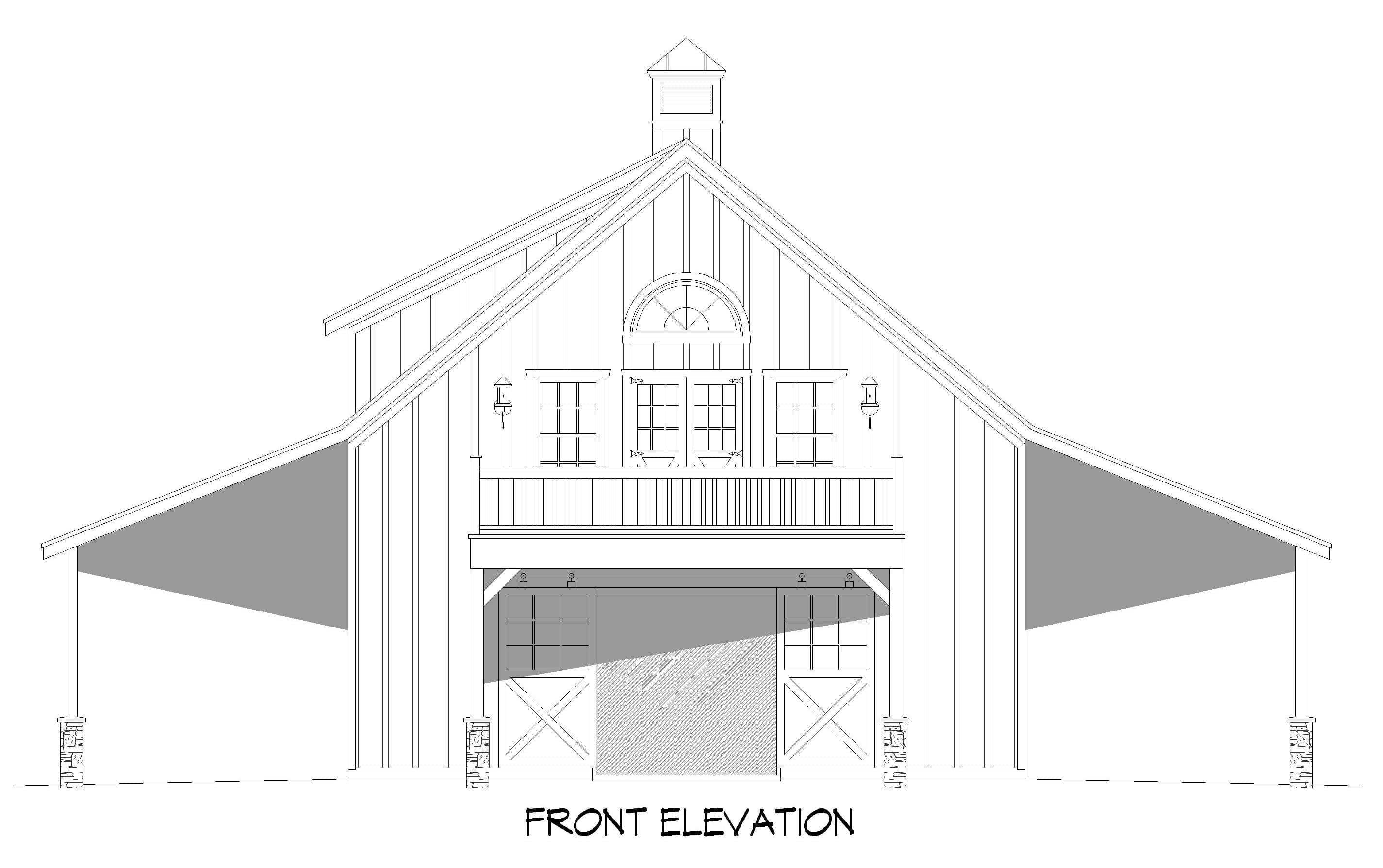 Home Plan Front Elevation of this 2-Bedroom,1469 Sq Ft Plan -196-1914