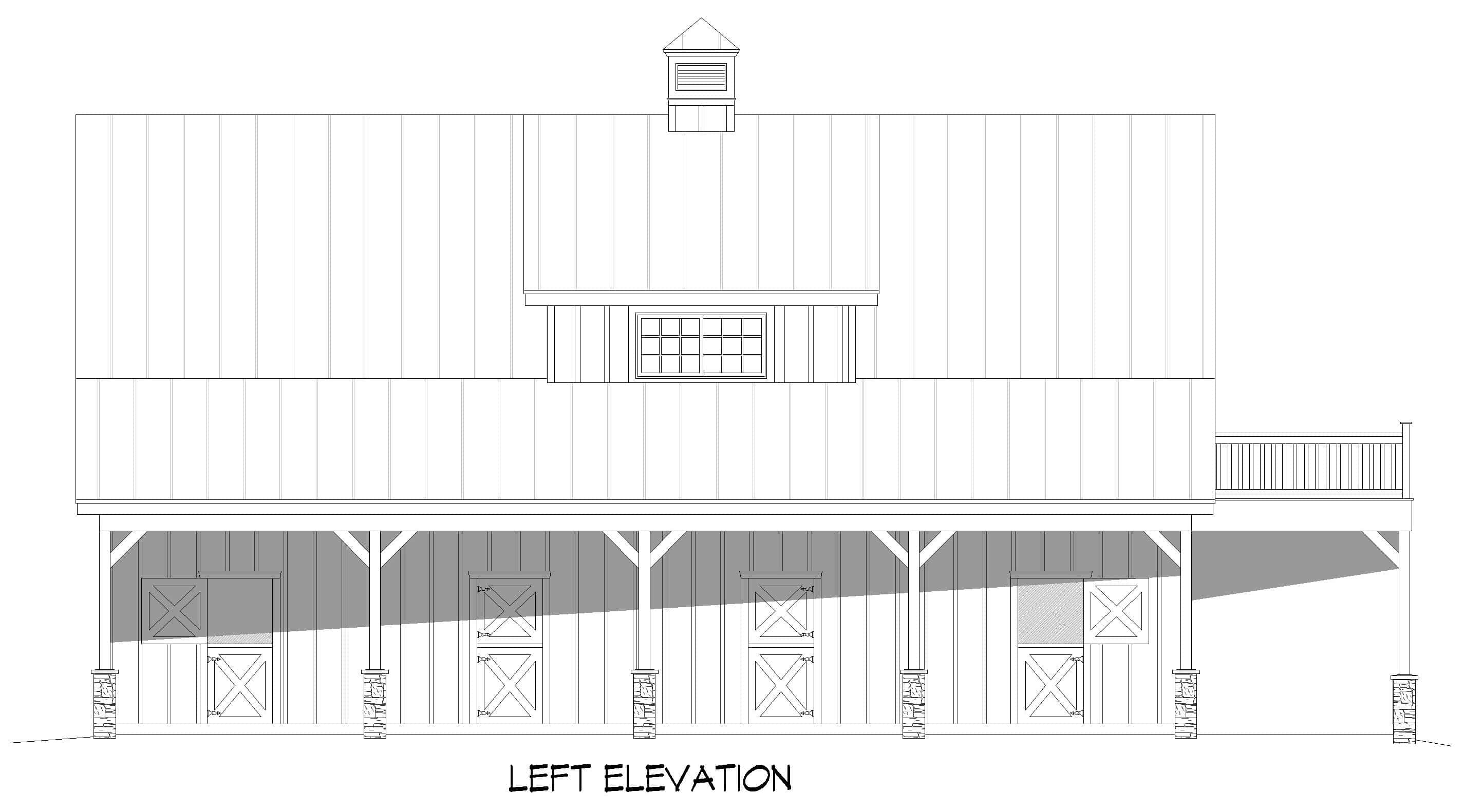 Home Plan Left Elevation of this 2-Bedroom,1469 Sq Ft Plan -196-1914