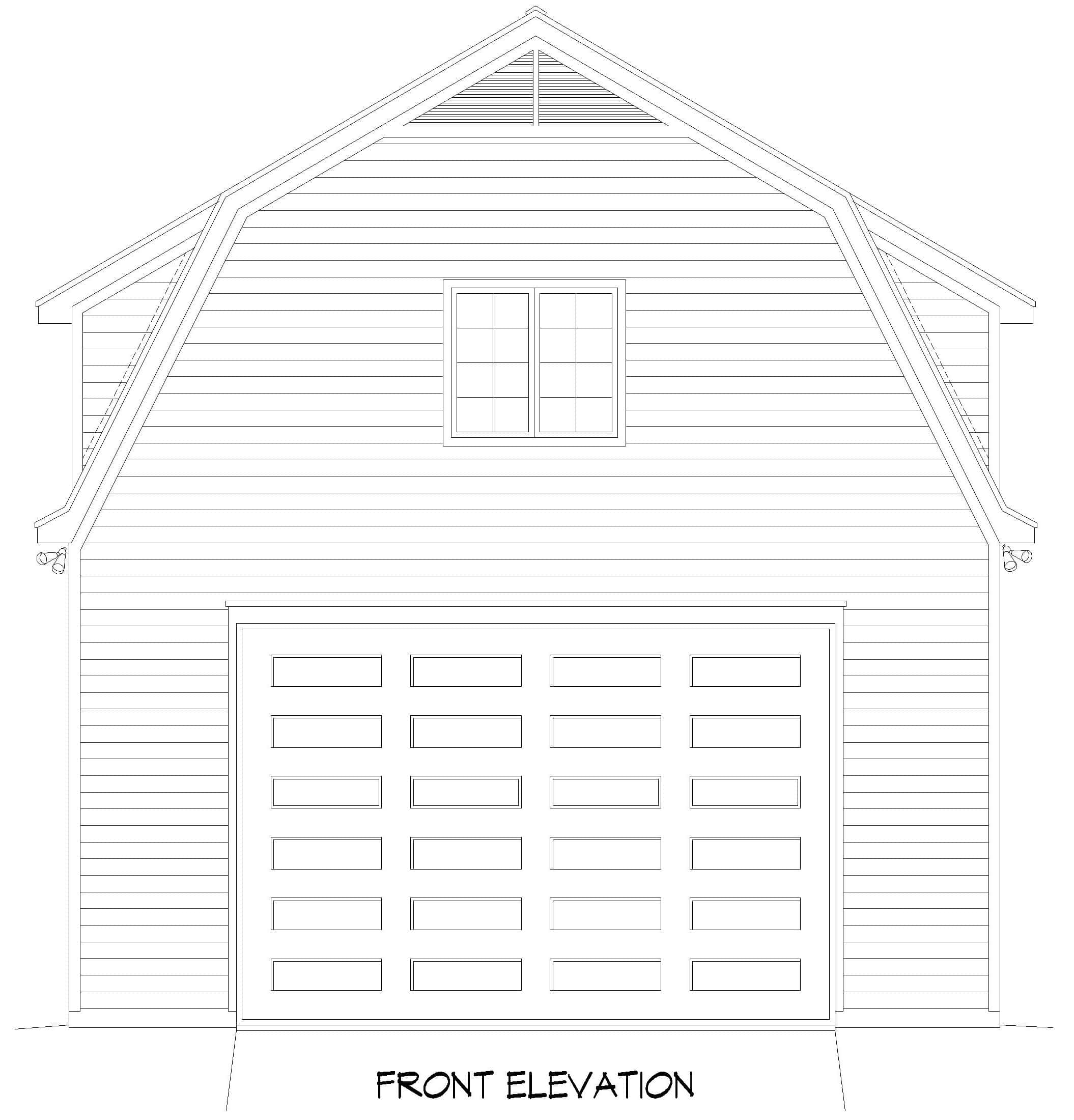 Home Plan Front Elevation of this 2-Bedroom,1358 Sq Ft Plan -196-1915