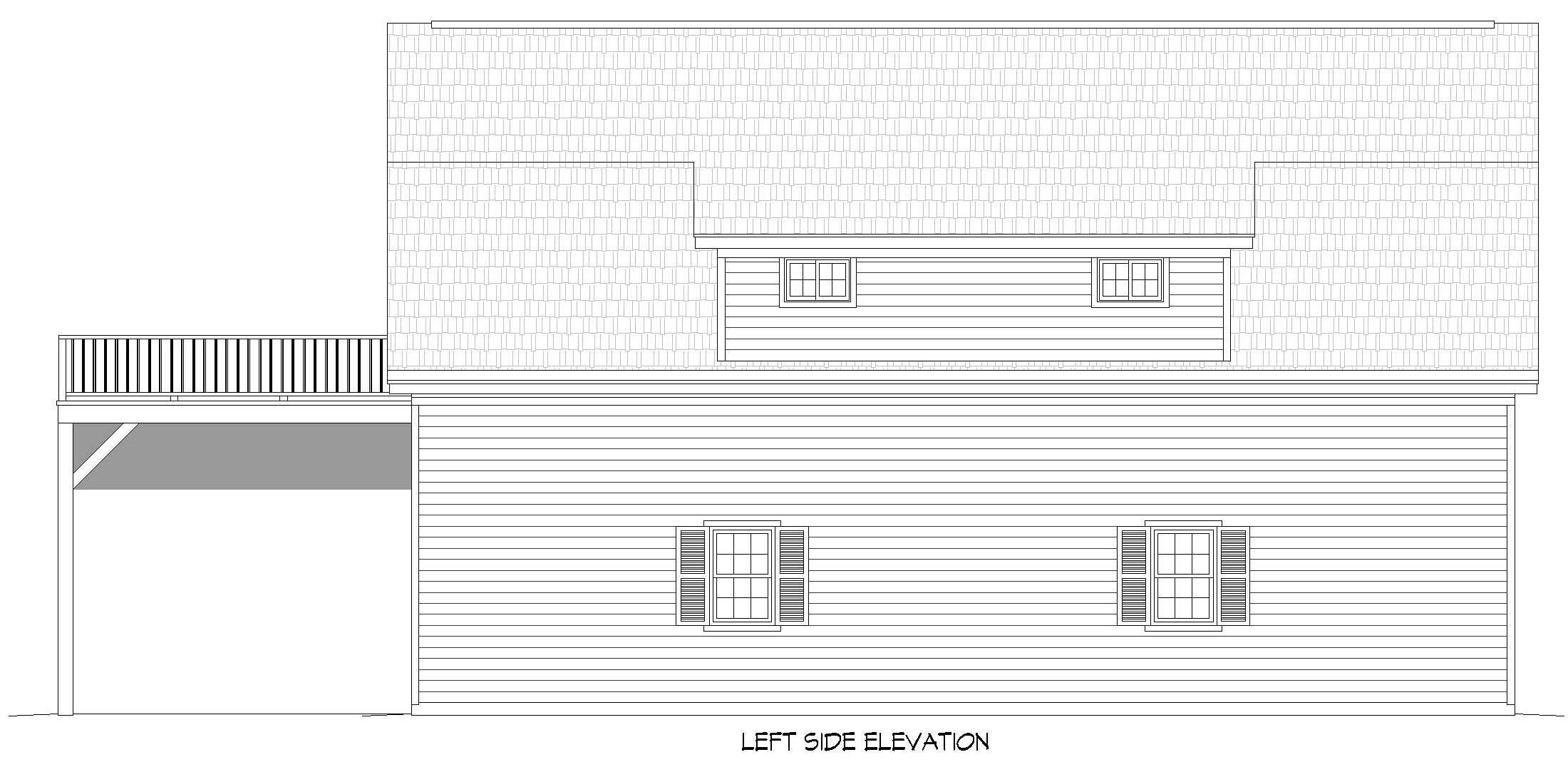 Home Plan Left Elevation of this 2-Bedroom,1457 Sq Ft Plan -196-1916