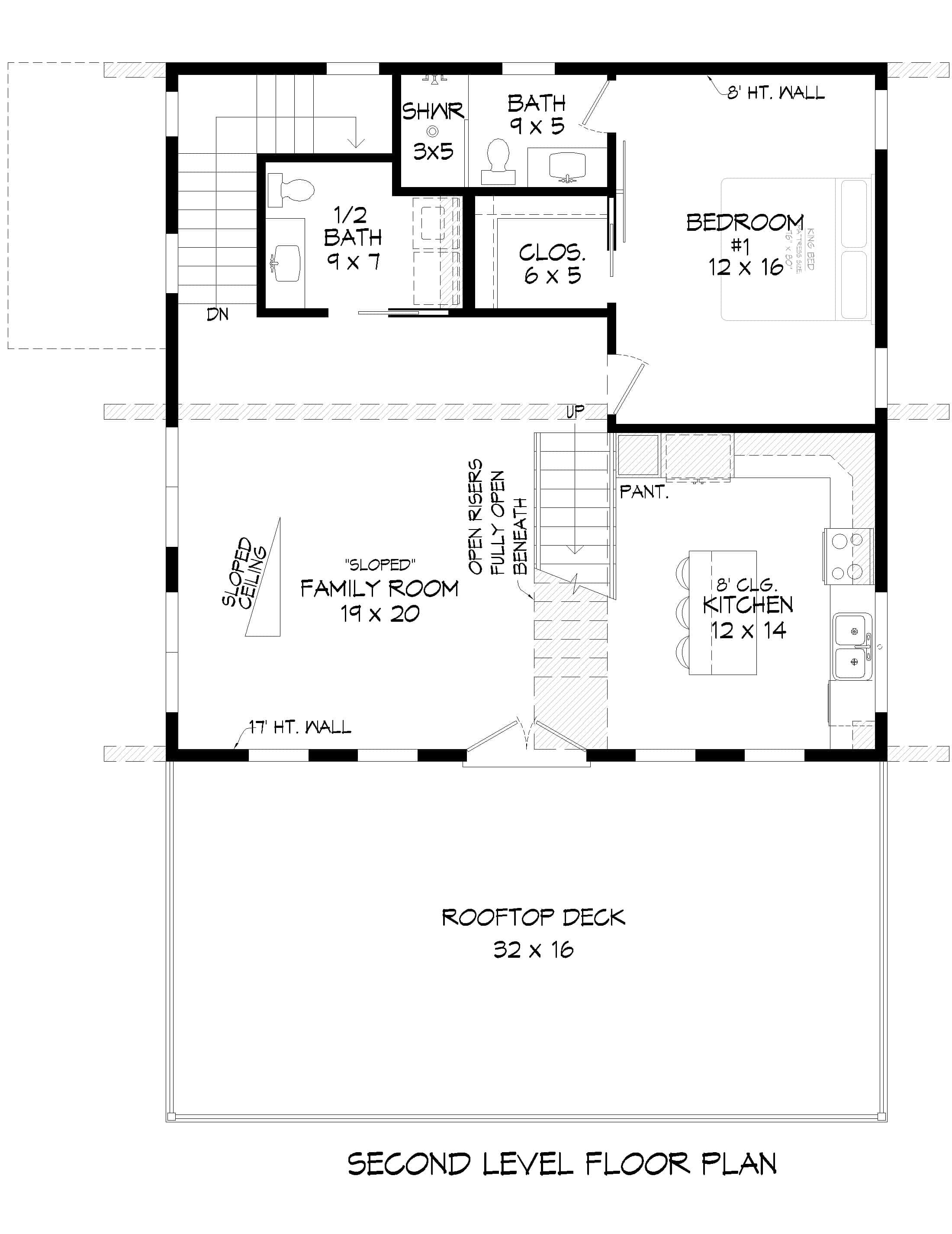 Upper Level of Garage w/Apartments Plan #196-1919
