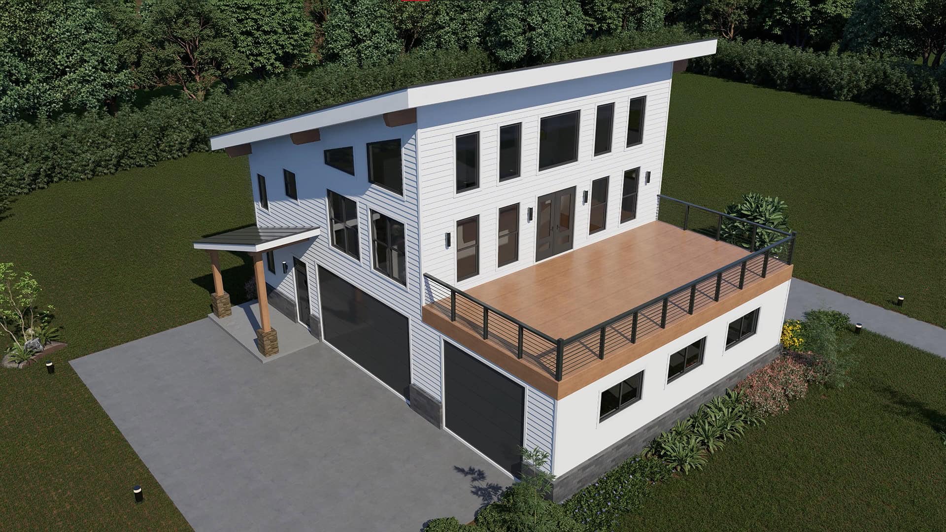Aerial View of this 2-Bedroom,1558 Sq Ft Plan -196-1919