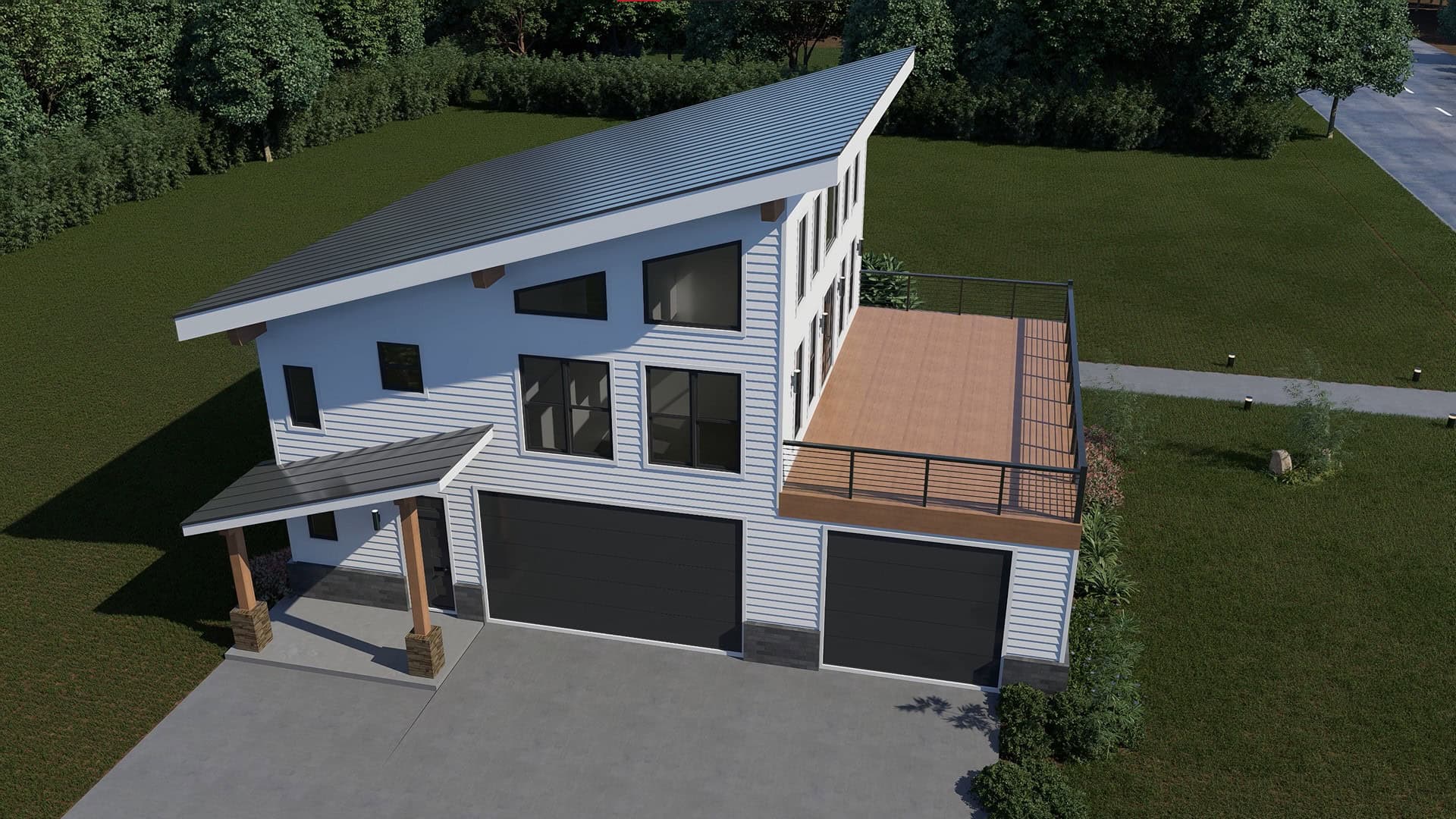 Aerial View of this 2-Bedroom,1558 Sq Ft Plan -196-1919