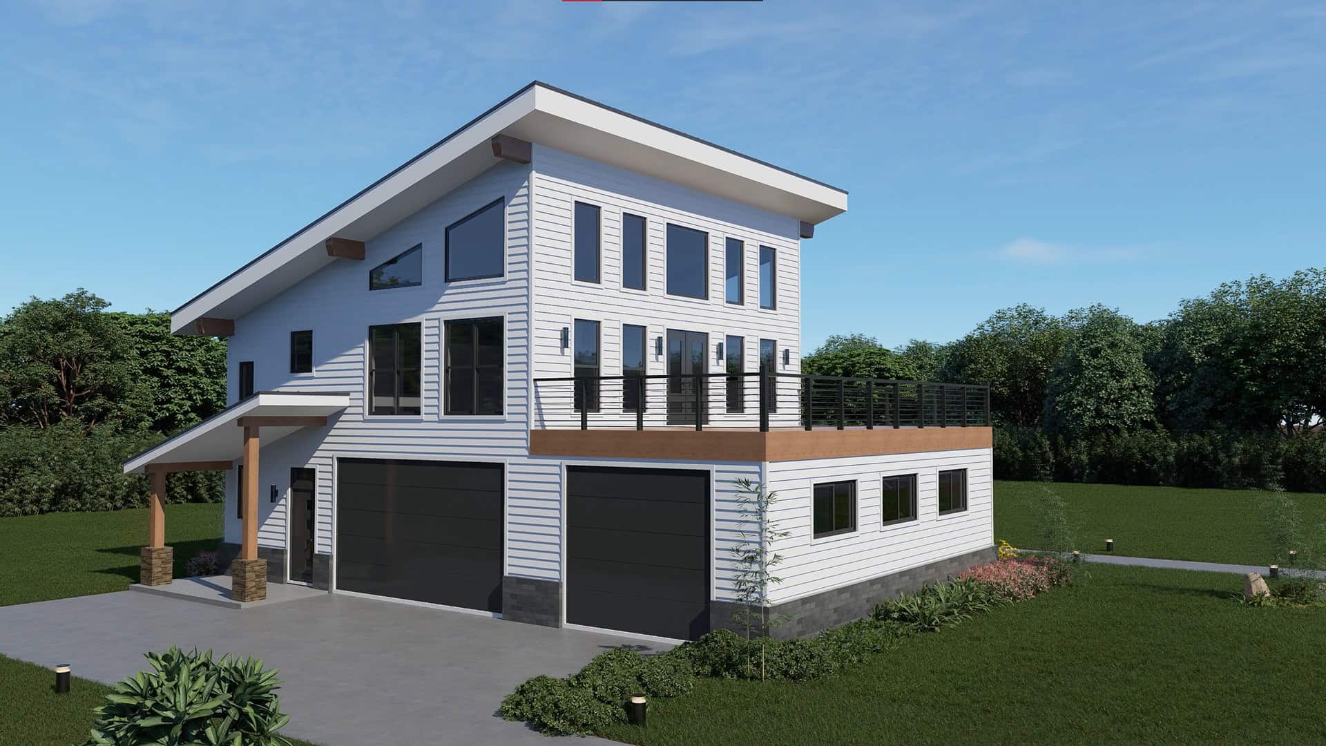 Left Side View of this 2-Bedroom,1558 Sq Ft Plan -196-1919