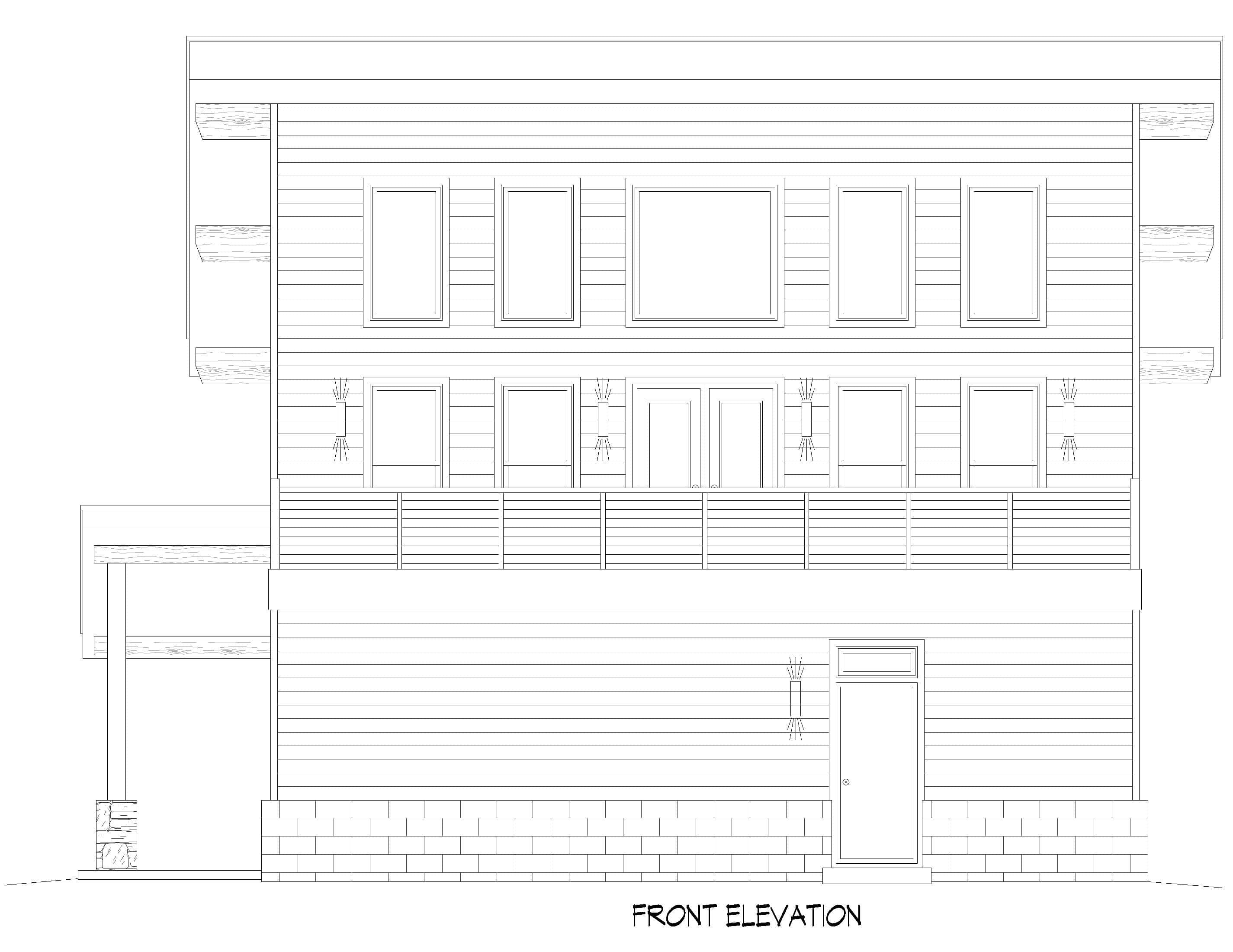 Home Plan Front Elevation of this 2-Bedroom,1558 Sq Ft Plan -196-1919