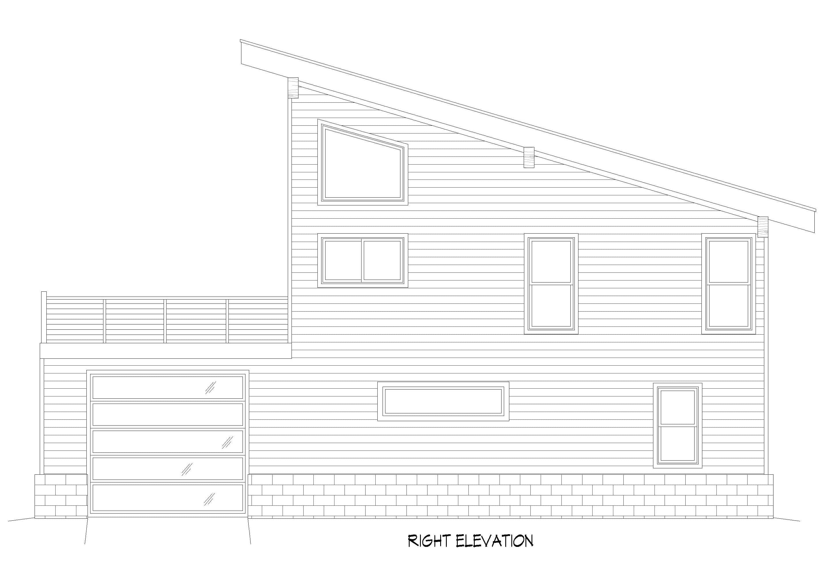 Home Plan Right Elevation of this 2-Bedroom,1558 Sq Ft Plan -196-1919