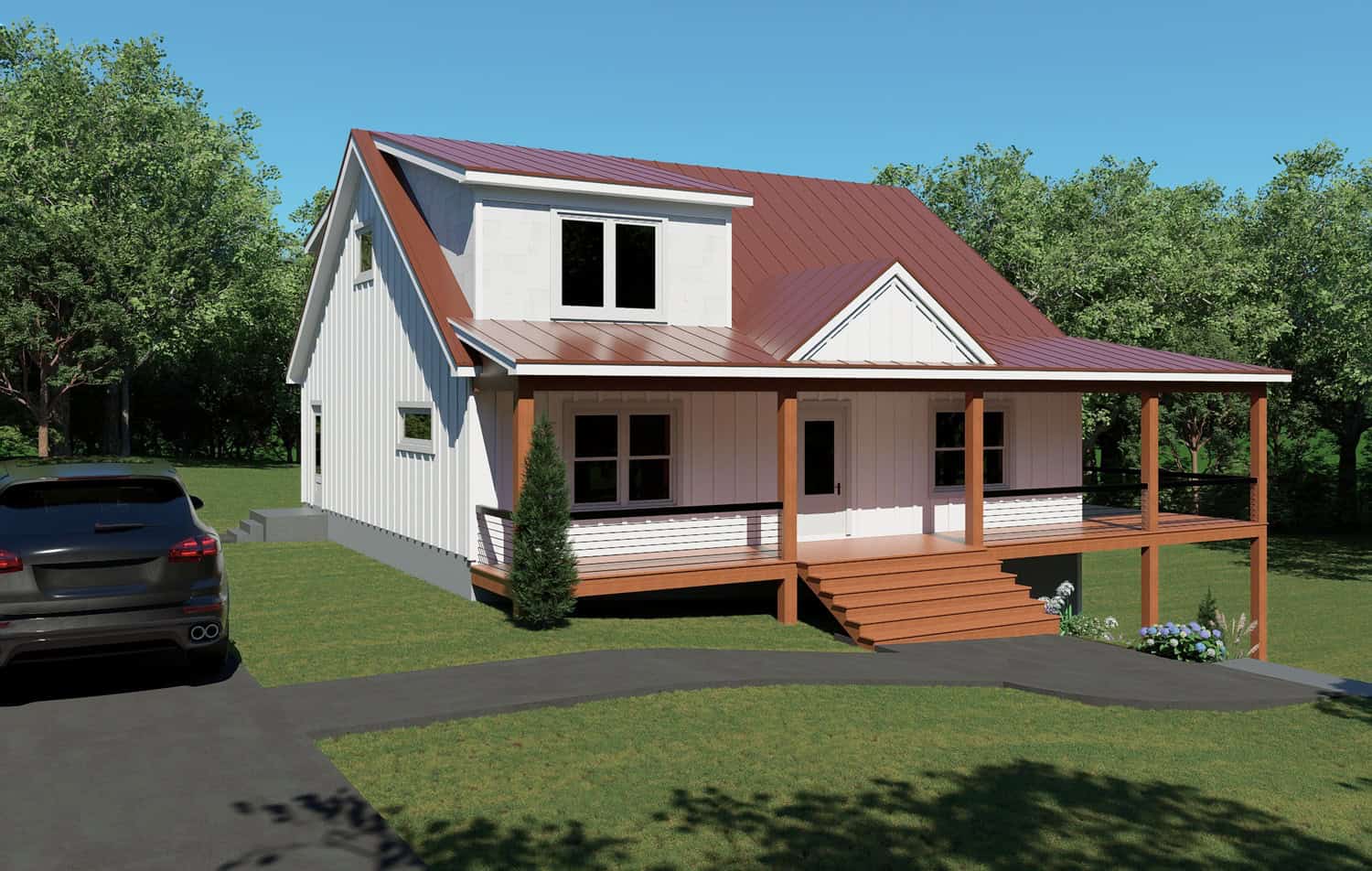 Front View of this 3-Bedroom,1991 Sq Ft Plan -196-1920