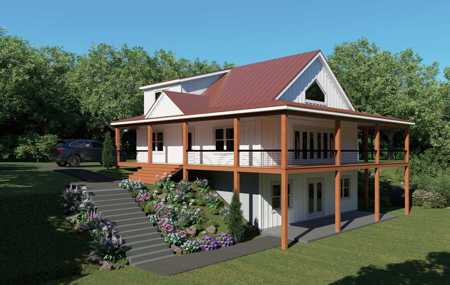 Front View of this 3-Bedroom,1991 Sq Ft Plan -196-1920