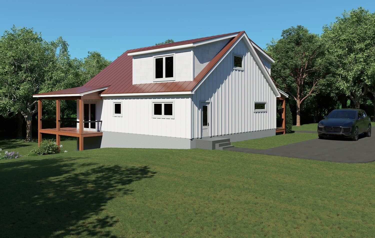 Rear View of this 3-Bedroom,1991 Sq Ft Plan -196-1920