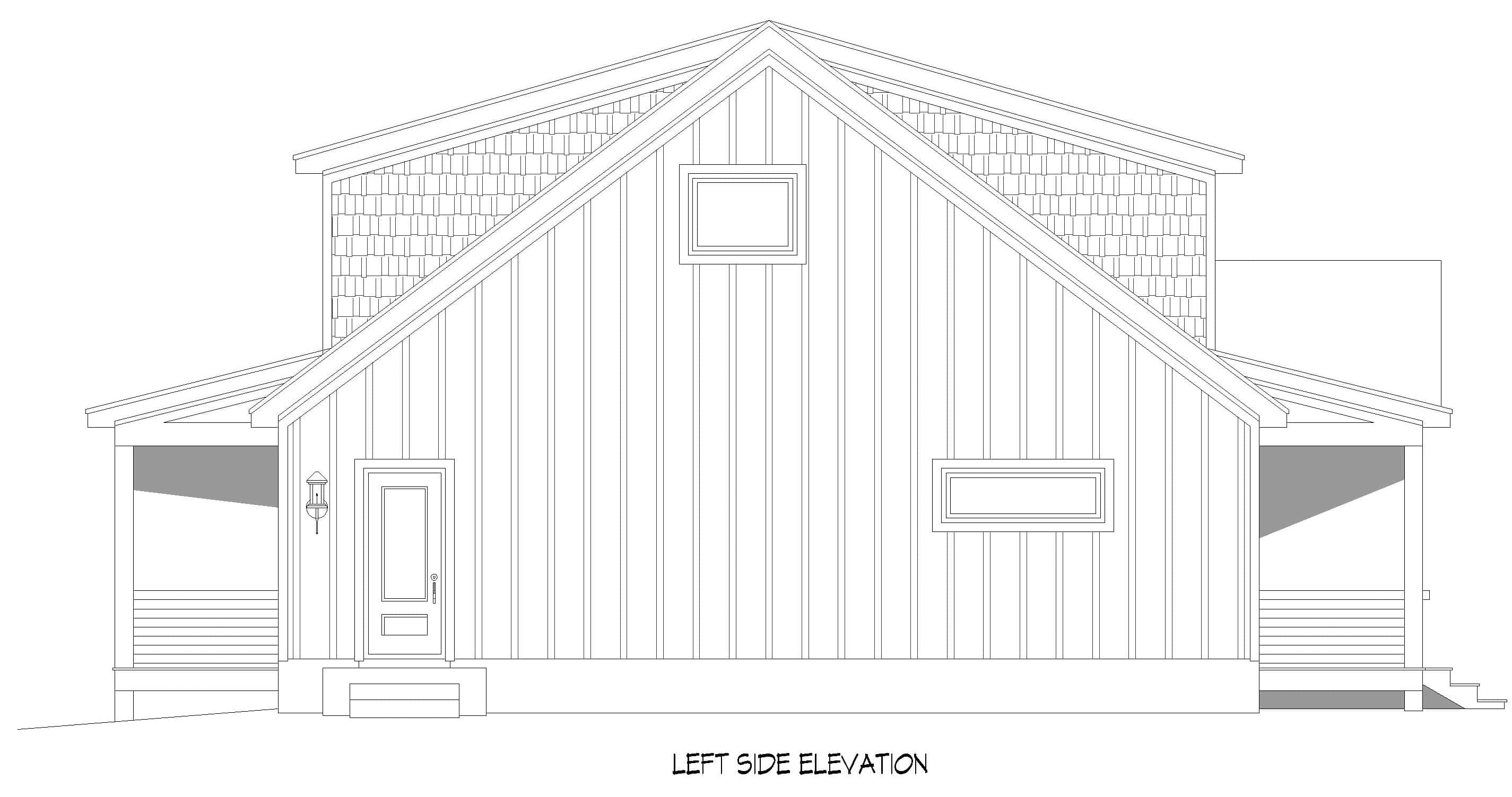 Home Plan Left Elevation of this 3-Bedroom,1991 Sq Ft Plan -196-1920