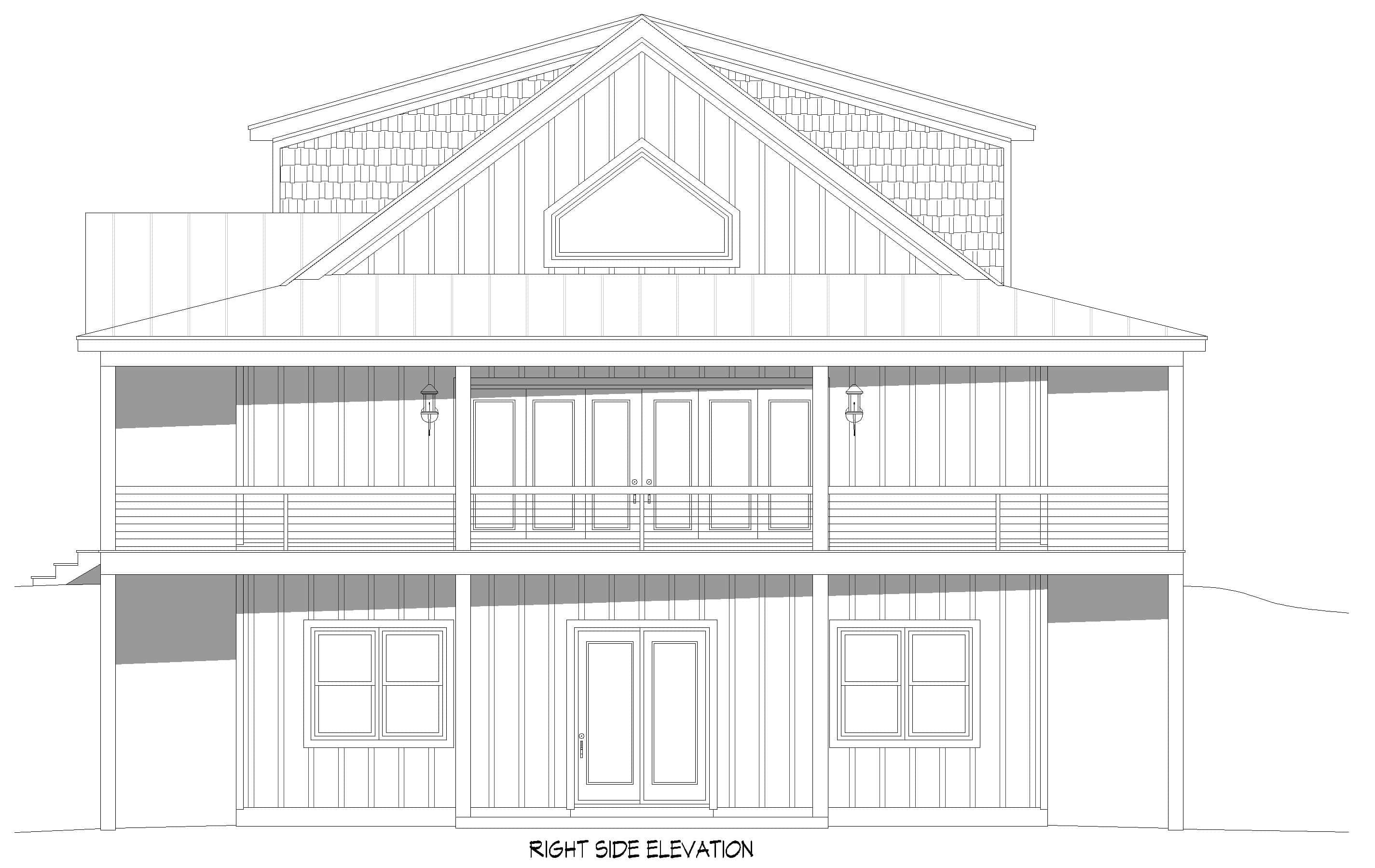 Home Plan Right Elevation of this 3-Bedroom,1991 Sq Ft Plan -196-1920