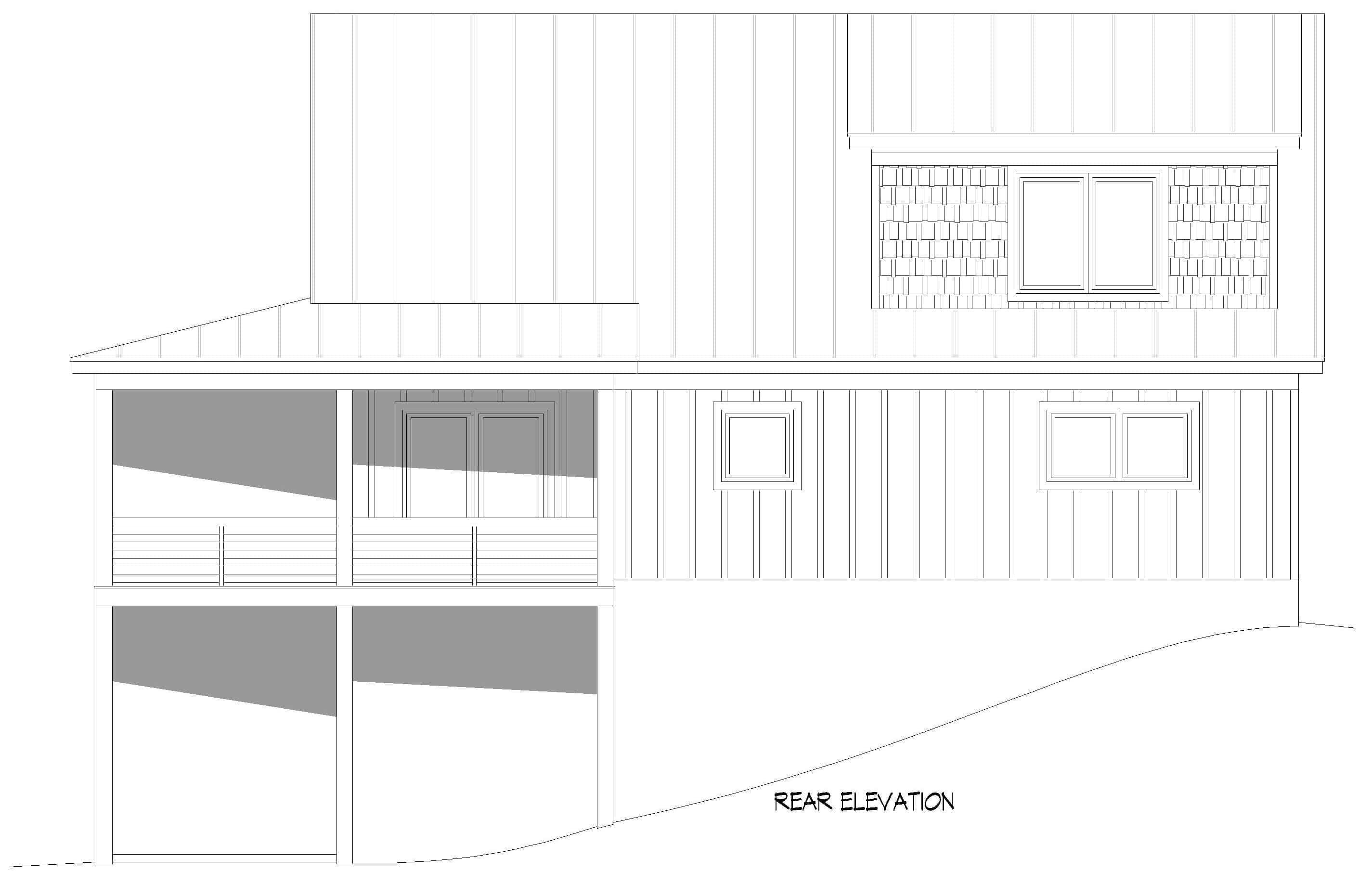 Home Plan Rear Elevation of this 3-Bedroom,1991 Sq Ft Plan -196-1920