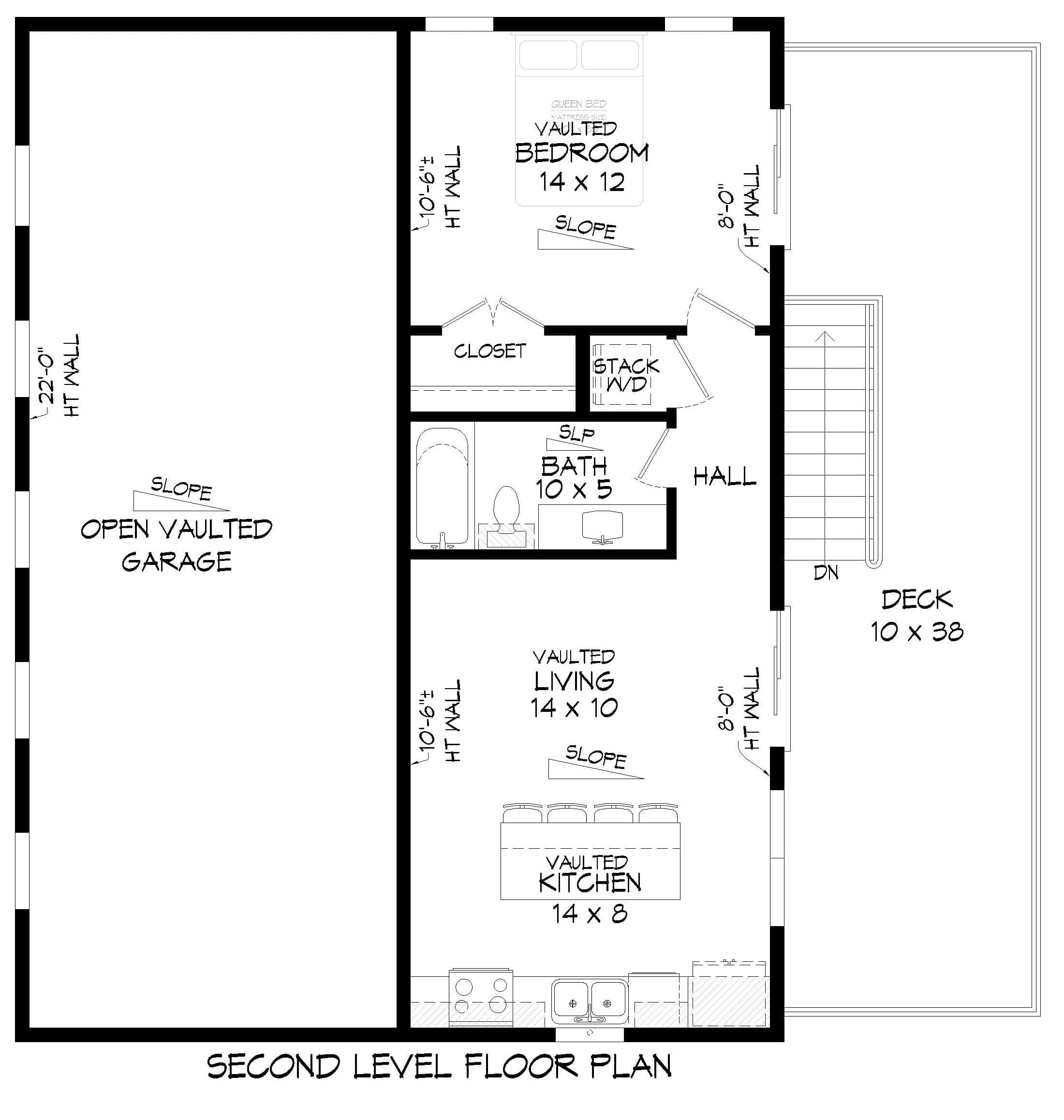 Upper Level of Garage w/Apartments Plan #196-1921