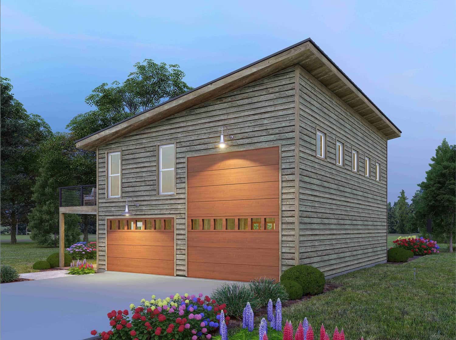 Rear View of this 1-Bedroom,600 Sq Ft Plan -196-1921