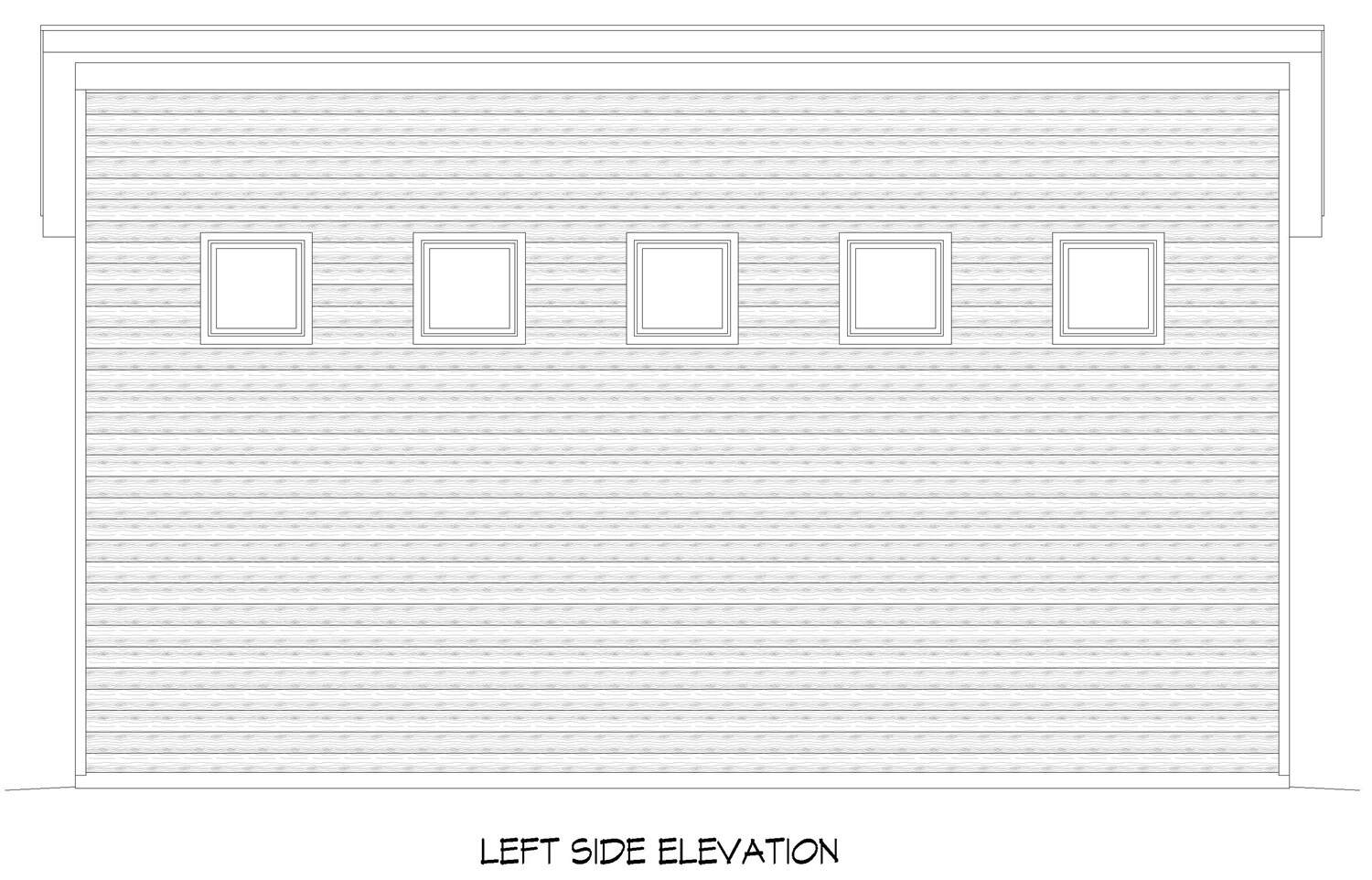 Home Plan Left Elevation of this 1-Bedroom,600 Sq Ft Plan -196-1921