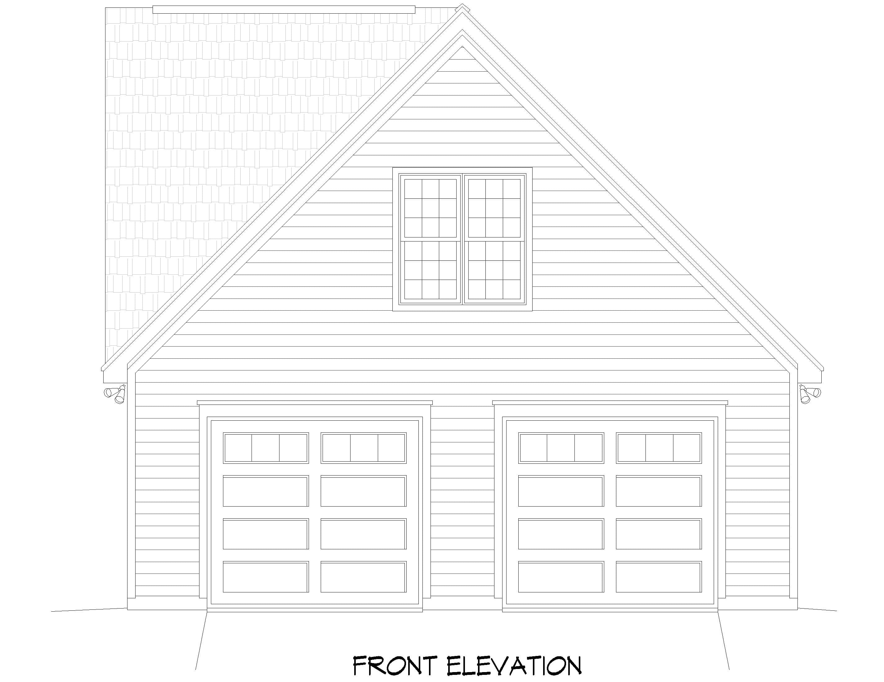 Home Plan Front Elevation of this 0-Bedroom,634 Sq Ft Plan -196-1922