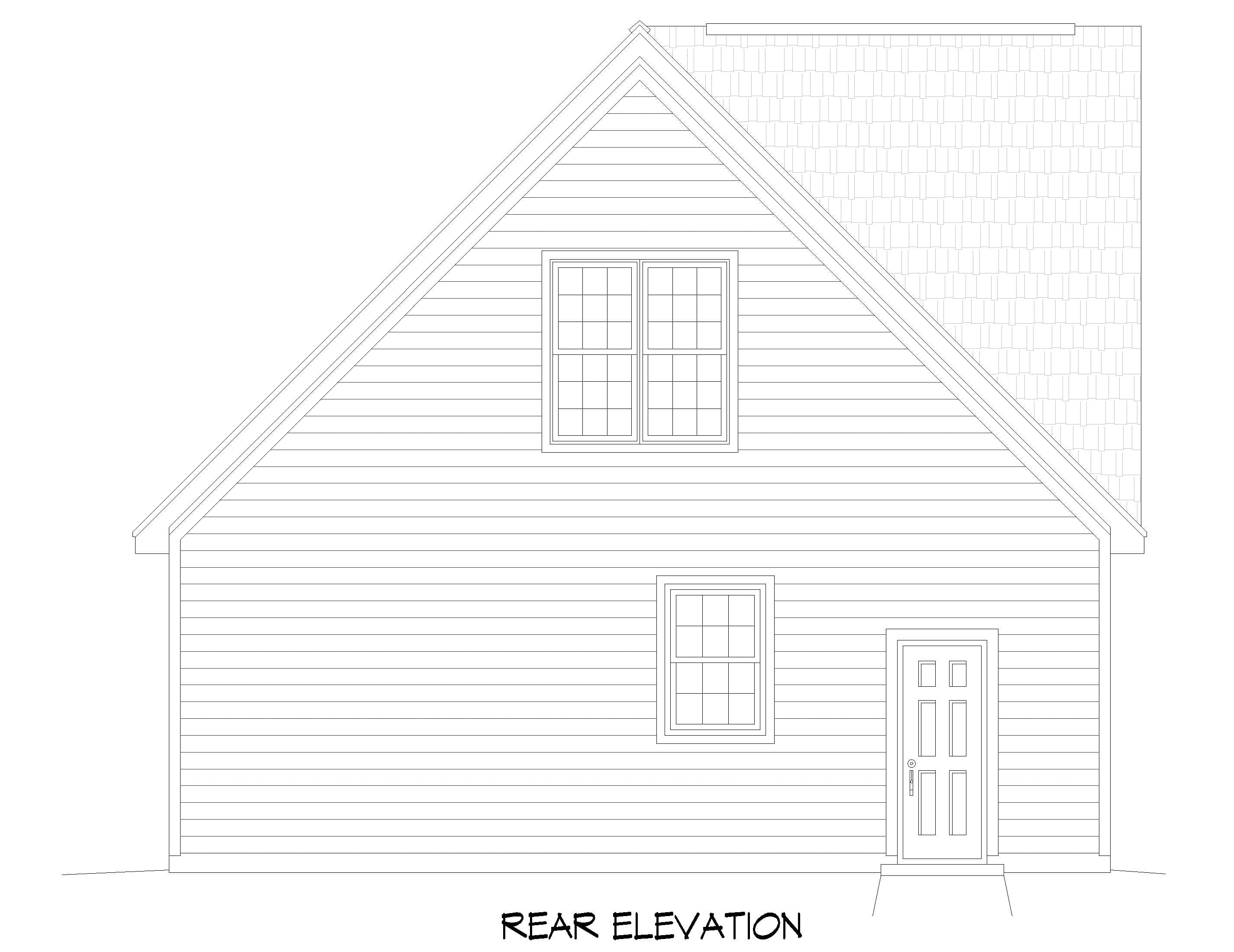 Home Plan Right Elevation of this 0-Bedroom,634 Sq Ft Plan -196-1922
