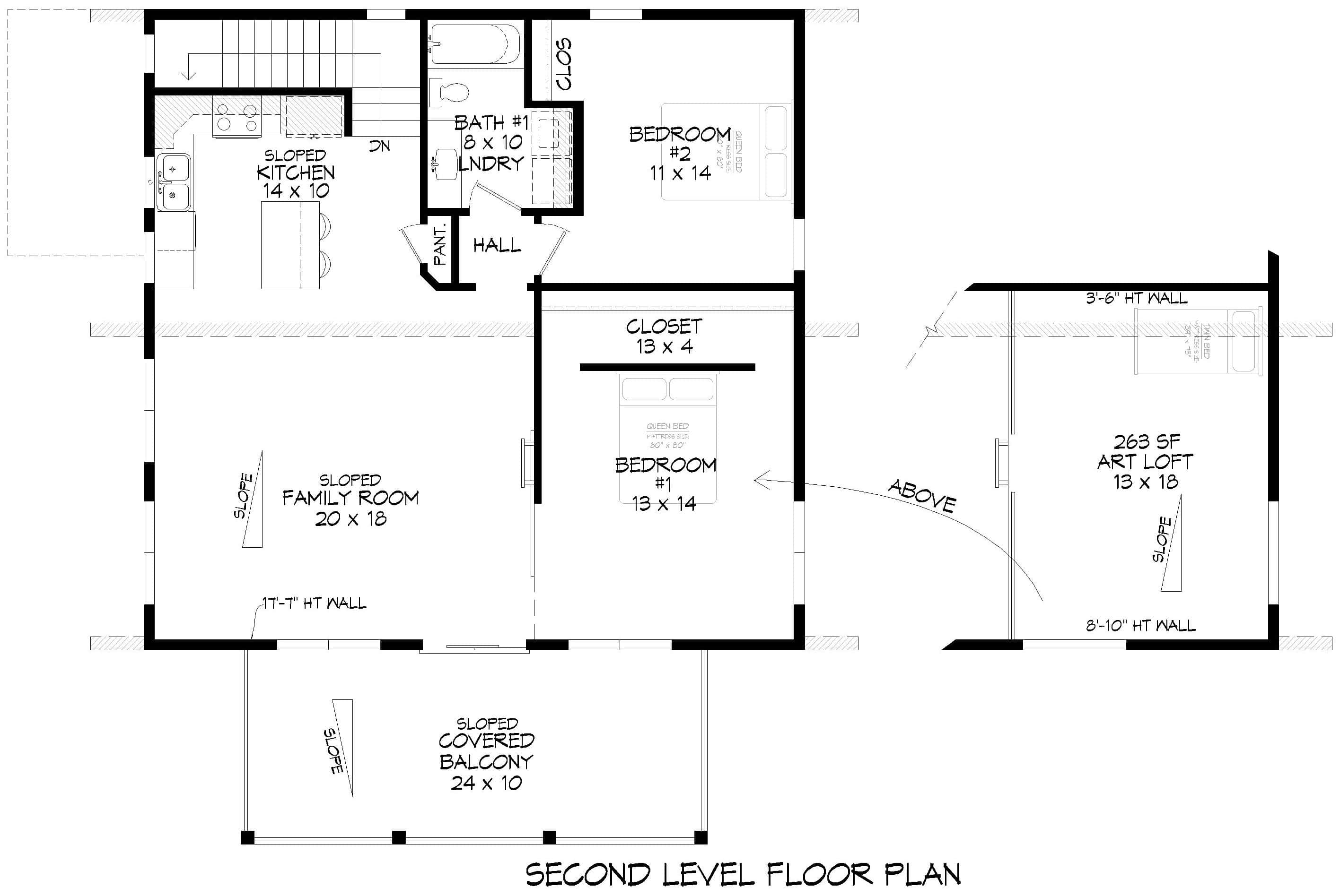 Upper Level of Modern Plan #196-1923