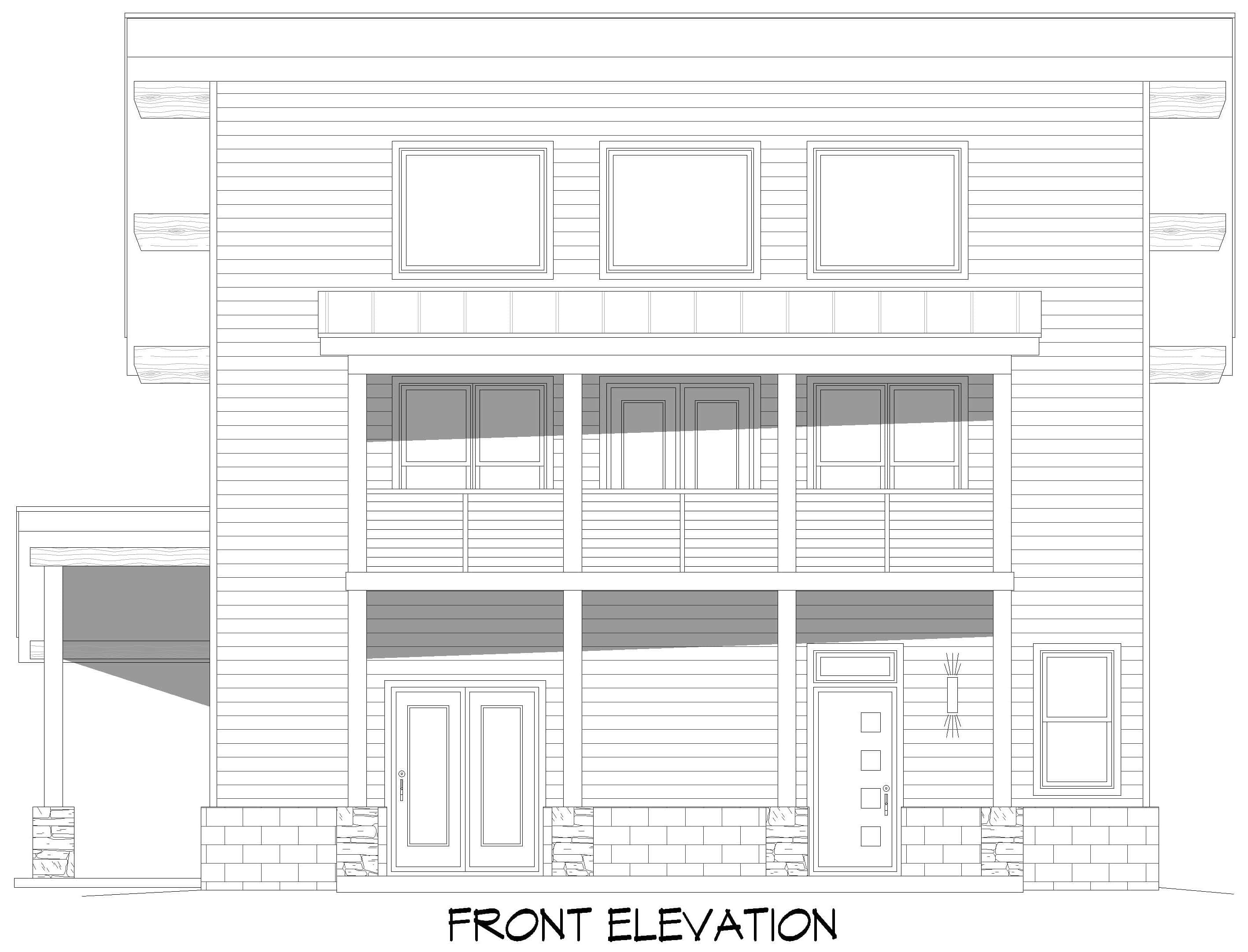 Home Plan Front Elevation of this 3-Bedroom,2075 Sq Ft Plan -196-1923