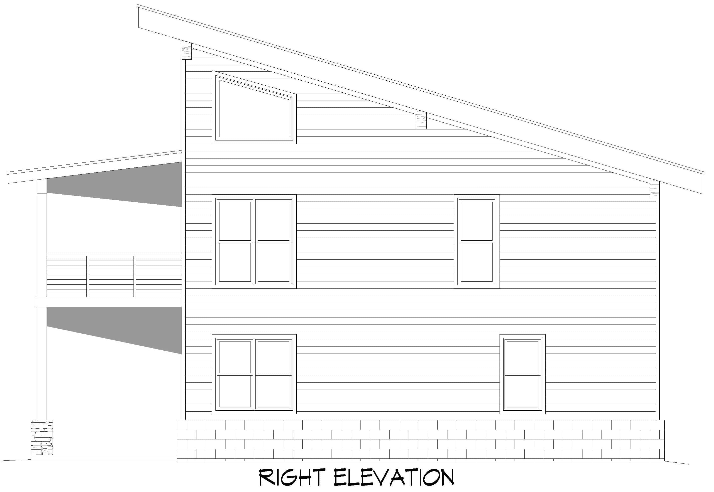 Home Plan Right Elevation of this 3-Bedroom,2075 Sq Ft Plan -196-1923