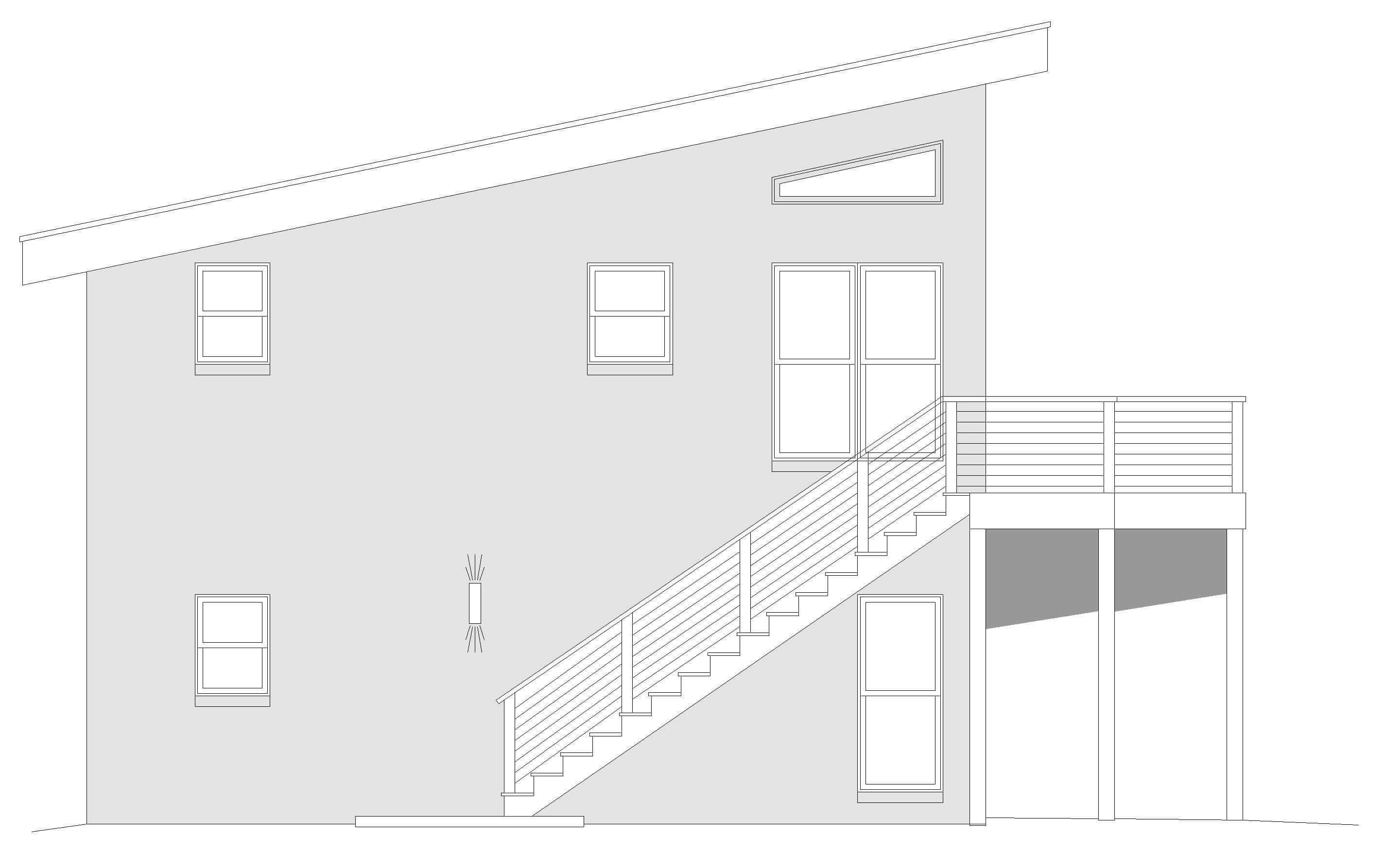 Home Plan Left Elevation of this 2-Bedroom,1400 Sq Ft Plan -196-1924