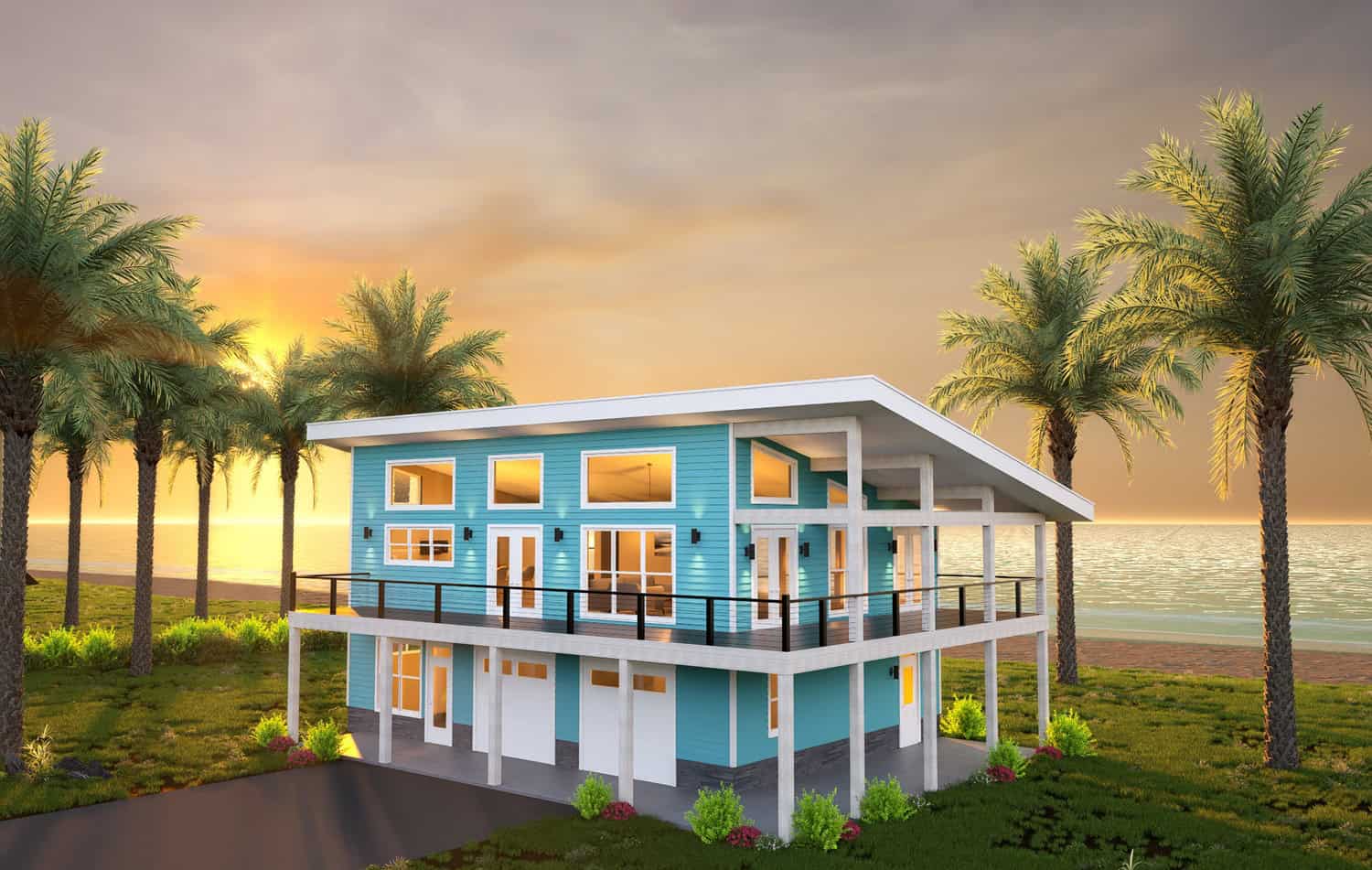 Front View of this 3-Bedroom,2056 Sq Ft Plan -196-1925