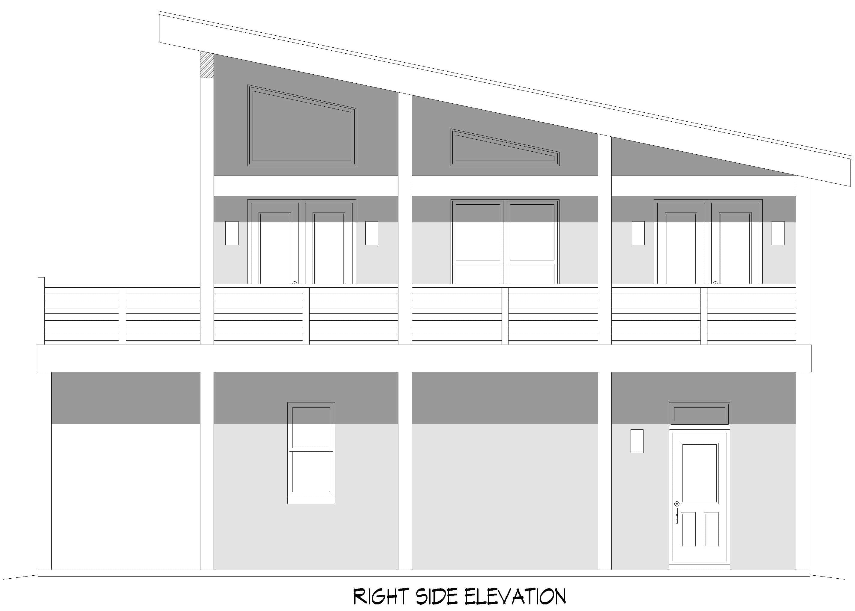 Home Plan Right Elevation of this 3-Bedroom,2056 Sq Ft Plan -196-1925