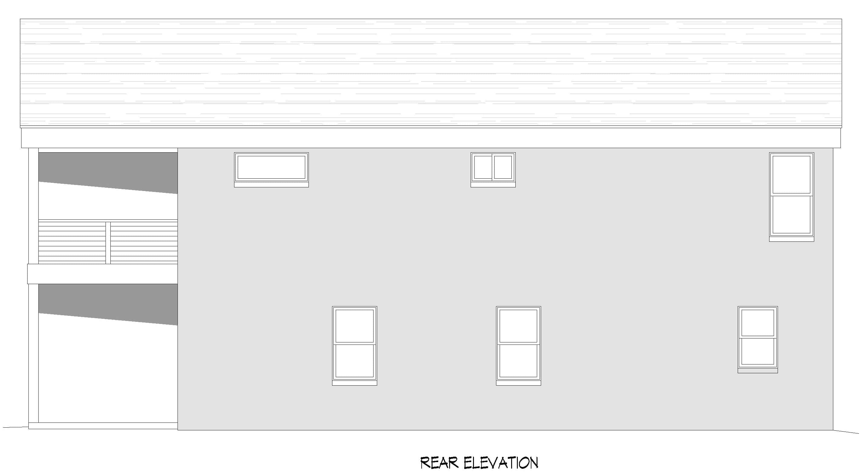 Home Plan Rear Elevation of this 3-Bedroom,2056 Sq Ft Plan -196-1925