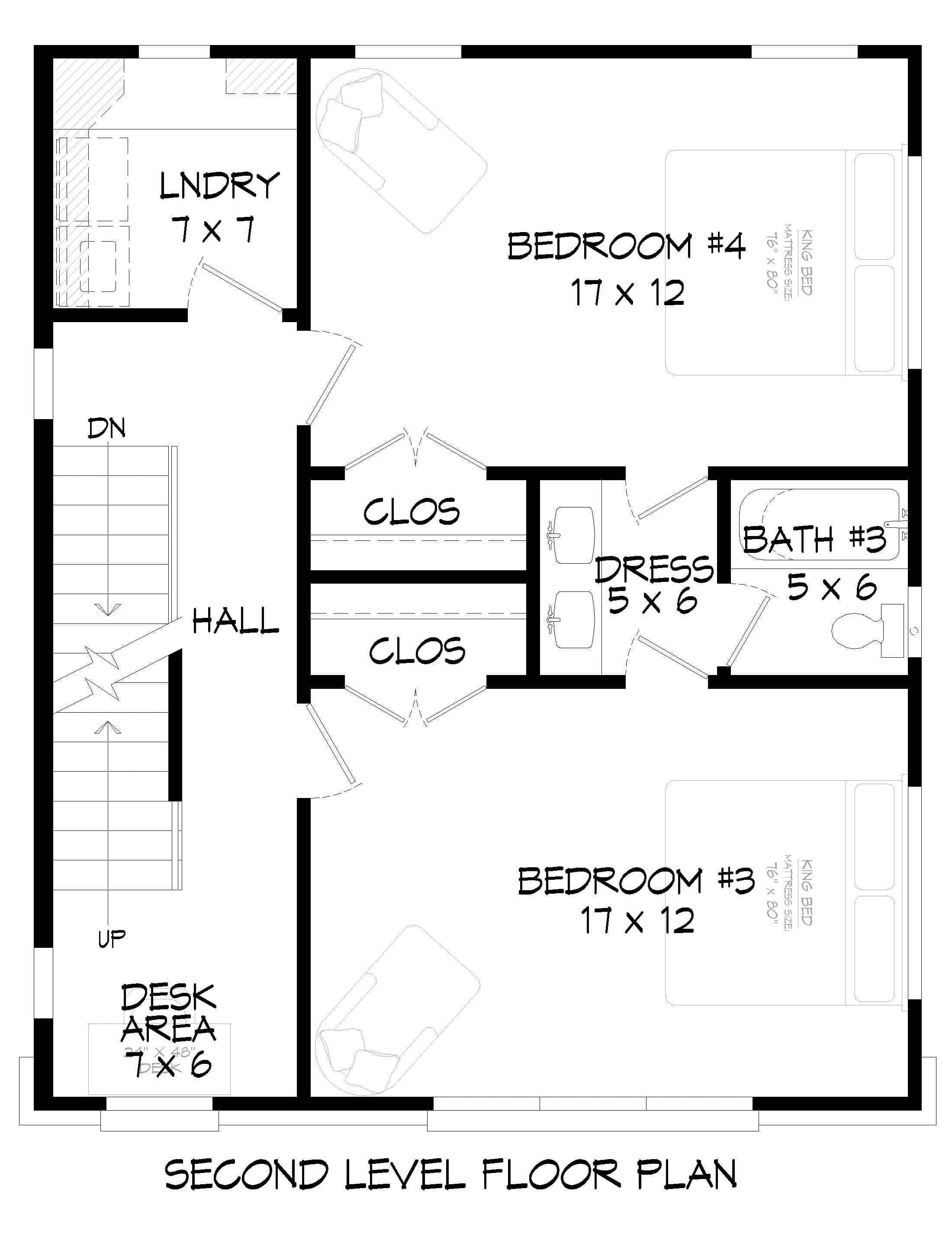 Upper Level of Contemporary Plan #196-1926