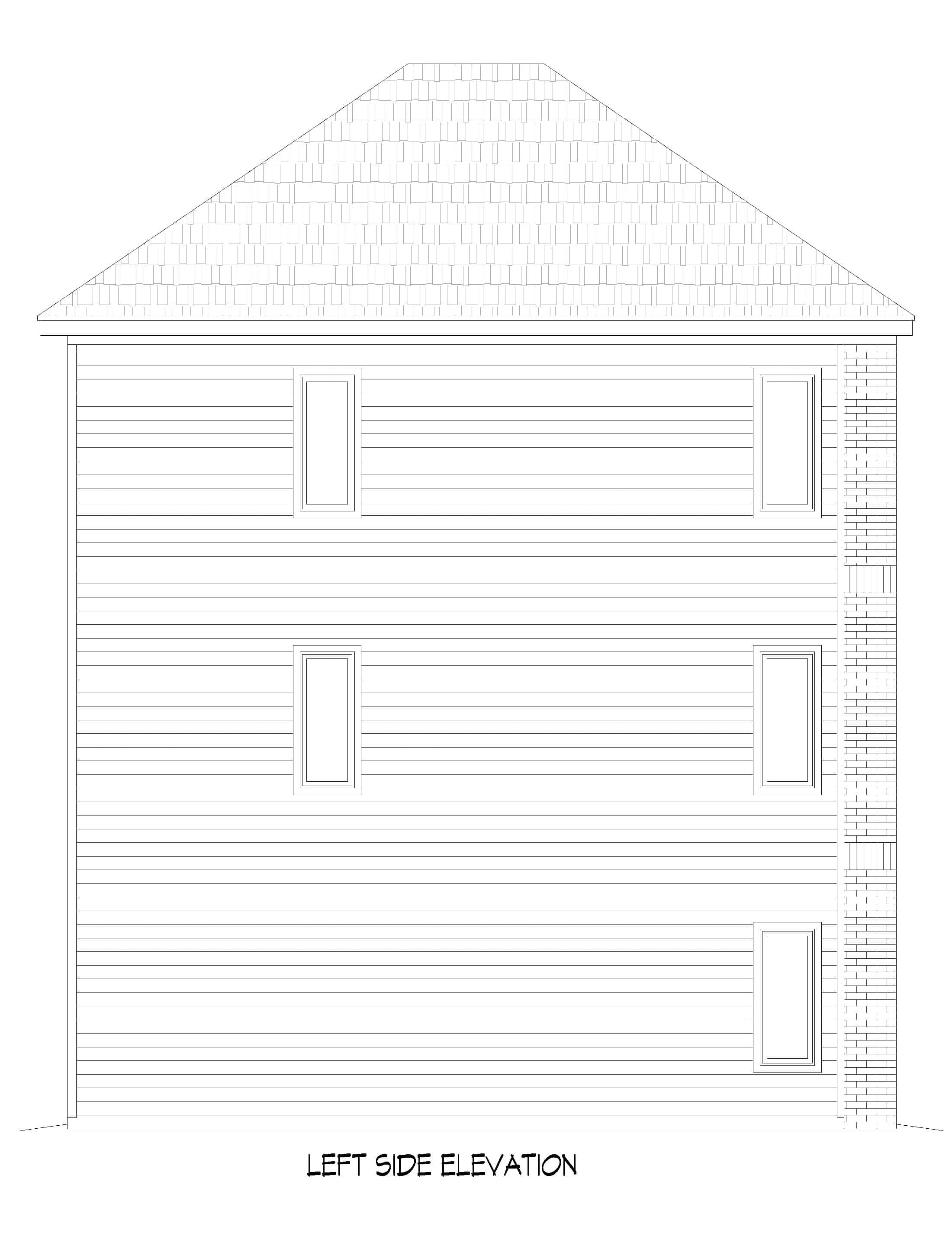Home Plan Left Elevation of this 4-Bedroom,2250 Sq Ft Plan -196-1926