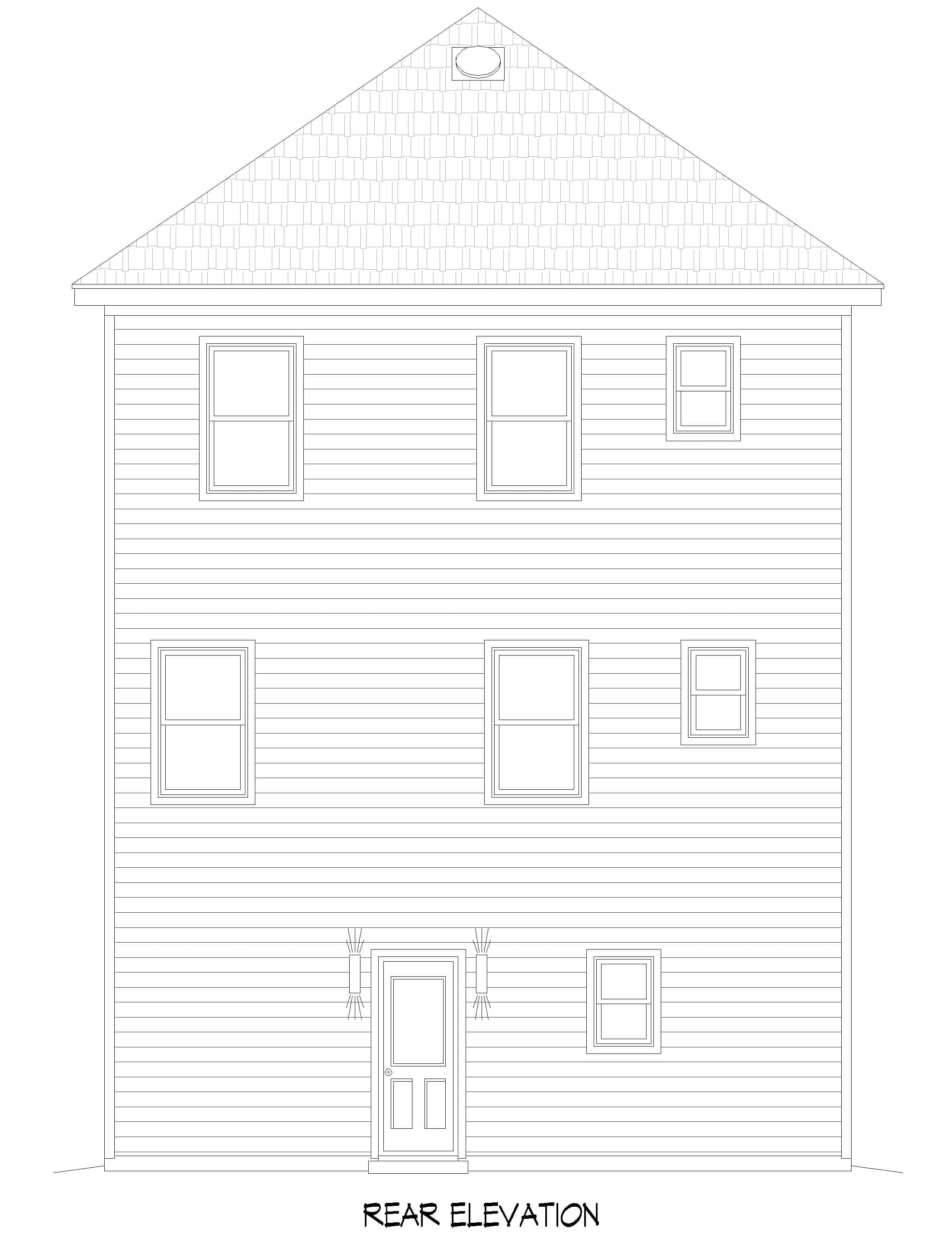 Home Plan Rear Elevation of this 4-Bedroom,2250 Sq Ft Plan -196-1926