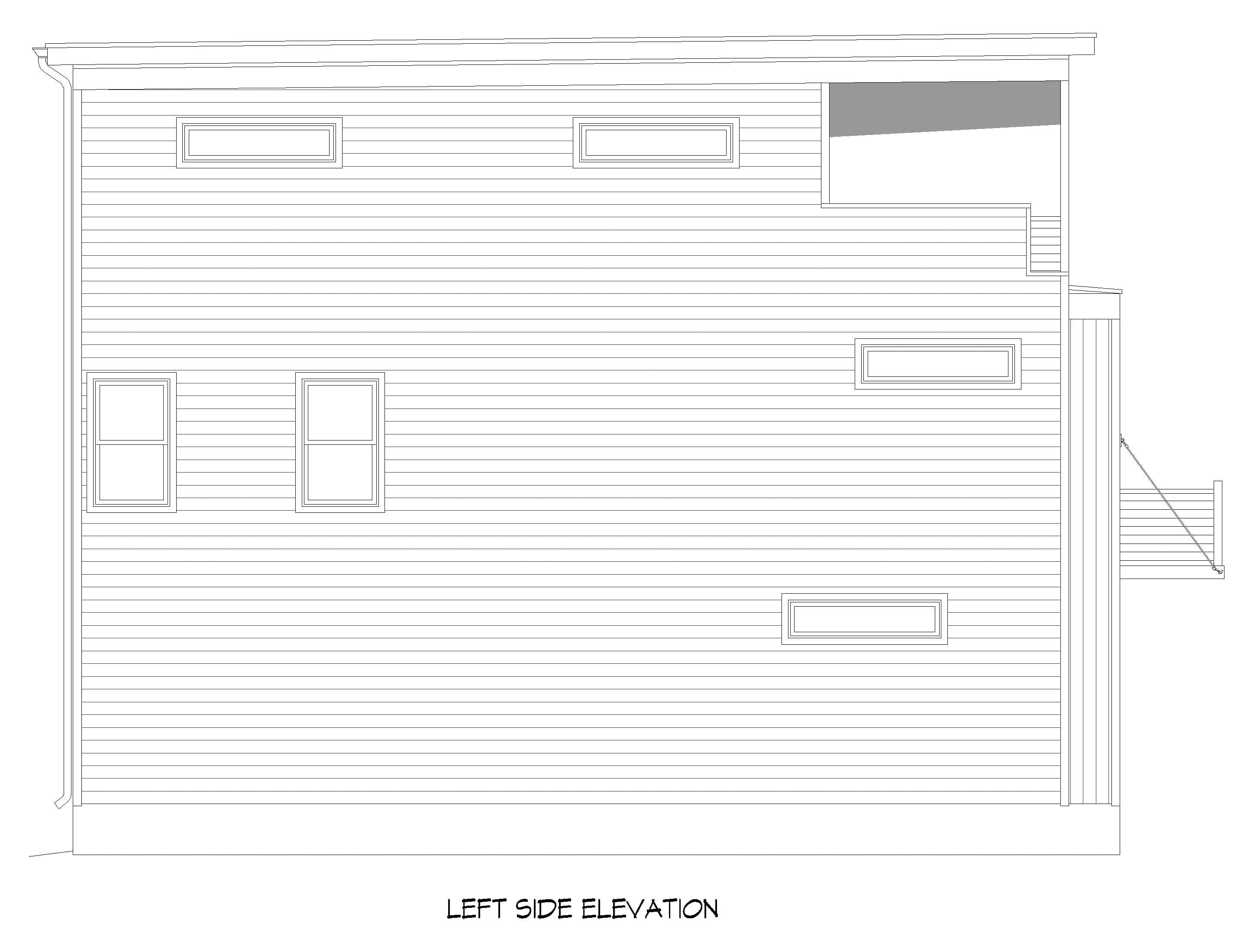 Home Plan Left Elevation of this 4-Bedroom,2202 Sq Ft Plan -196-1927