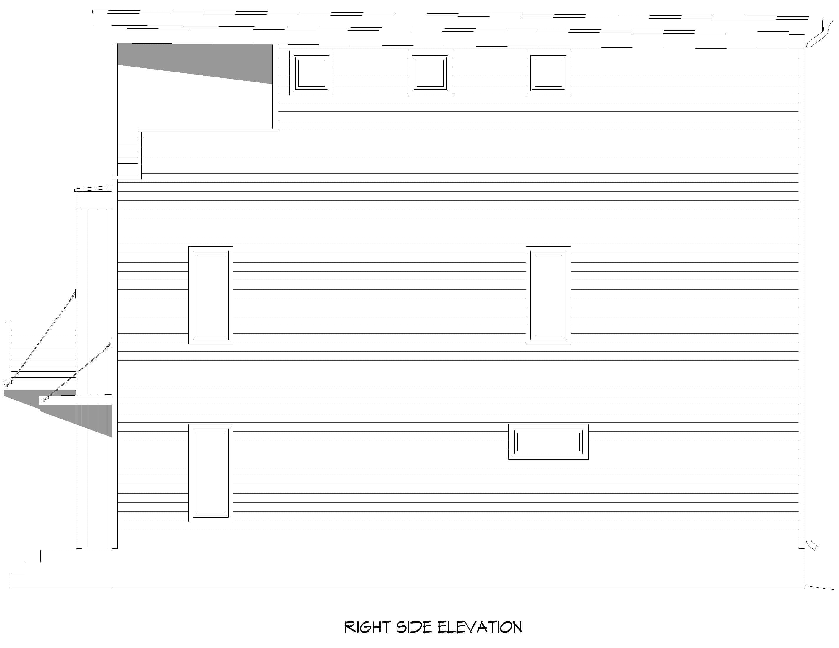 Home Plan Right Elevation of this 4-Bedroom,2202 Sq Ft Plan -196-1927