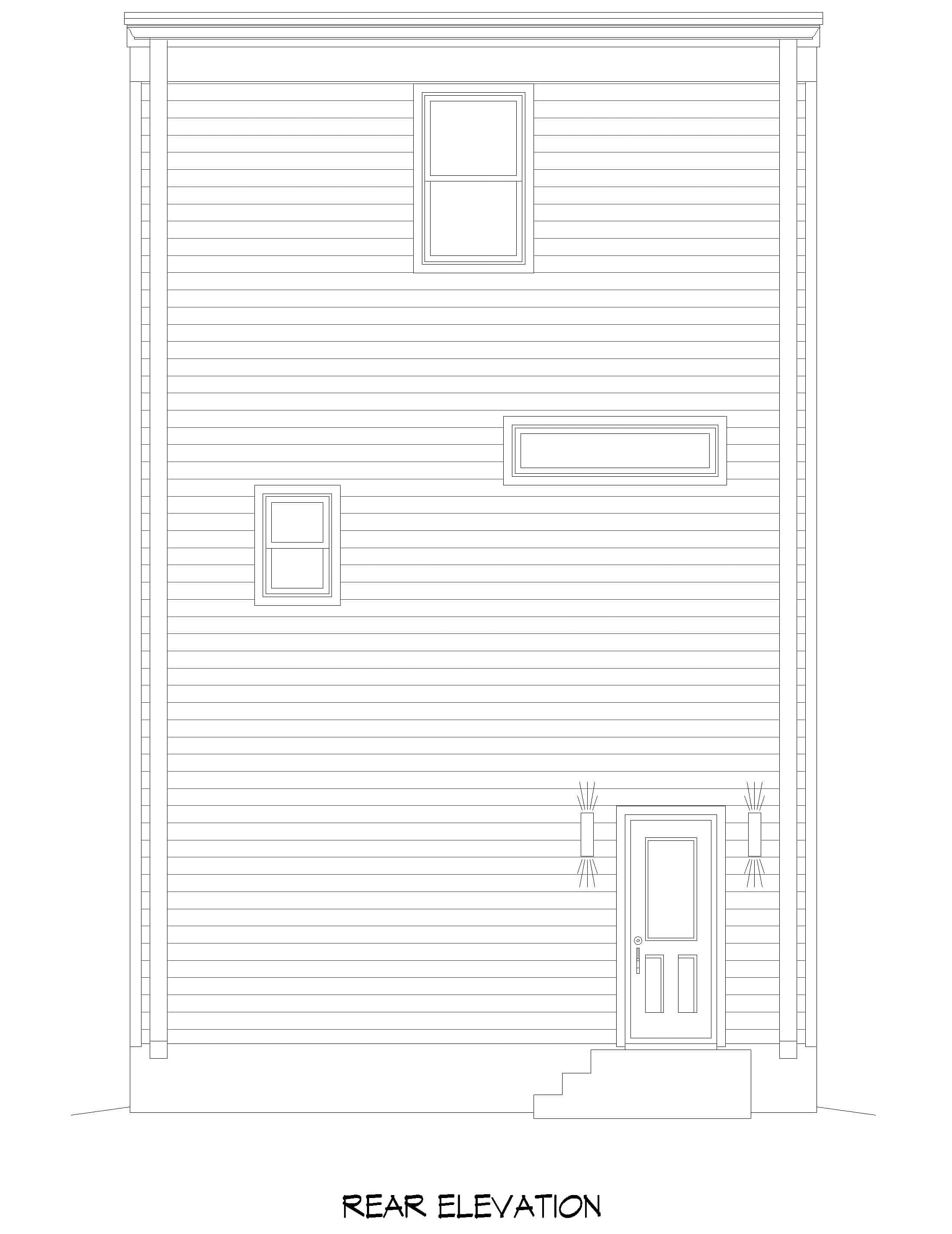 Home Plan Rear Elevation of this 4-Bedroom,2202 Sq Ft Plan -196-1927