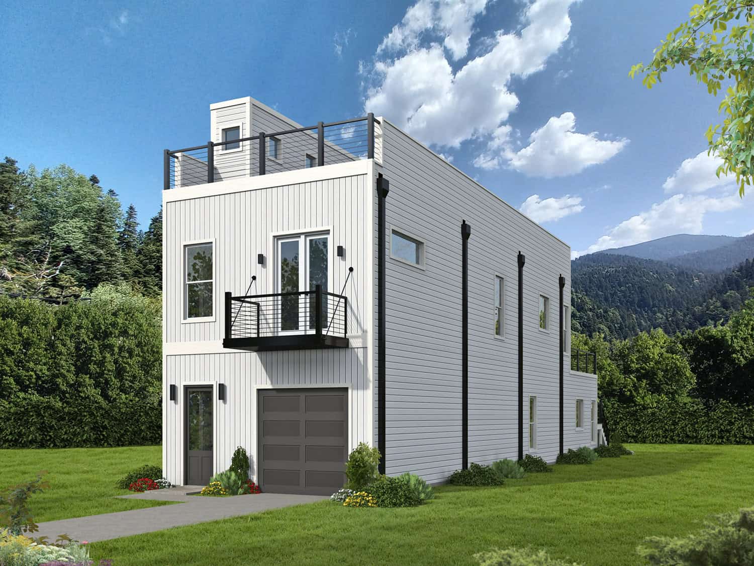 Front View of this 3-Bedroom,2080 Sq Ft Plan -196-1928