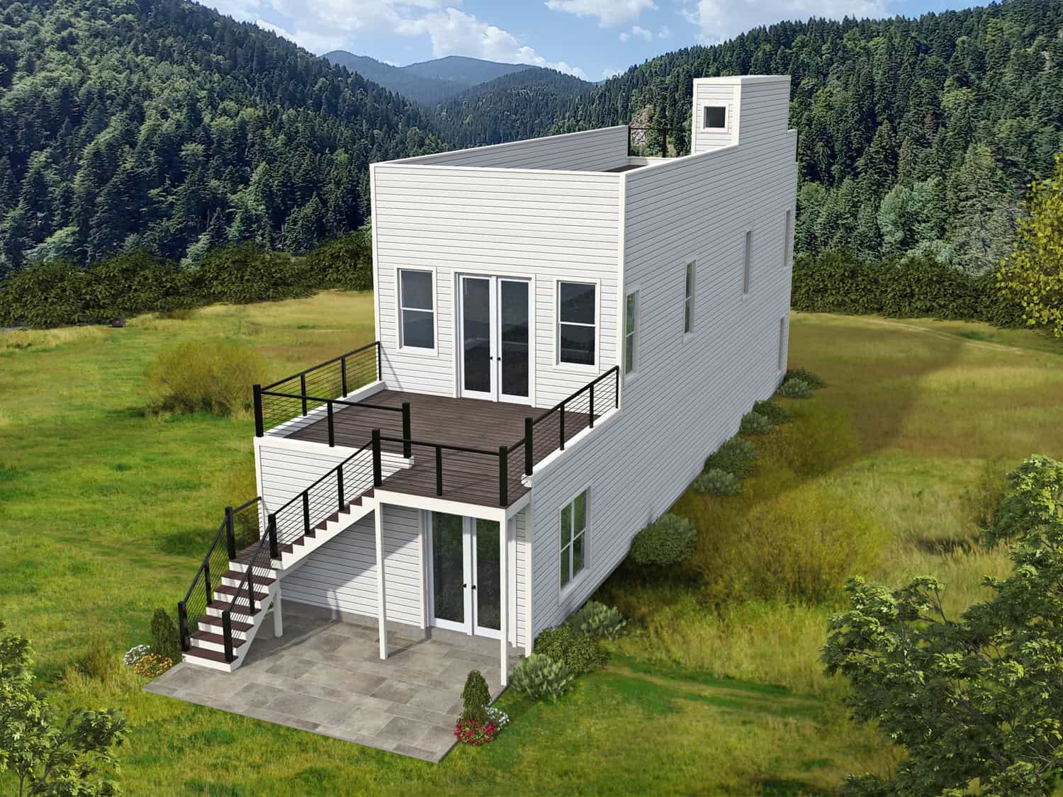 Rear View of this 3-Bedroom,2080 Sq Ft Plan -196-1928