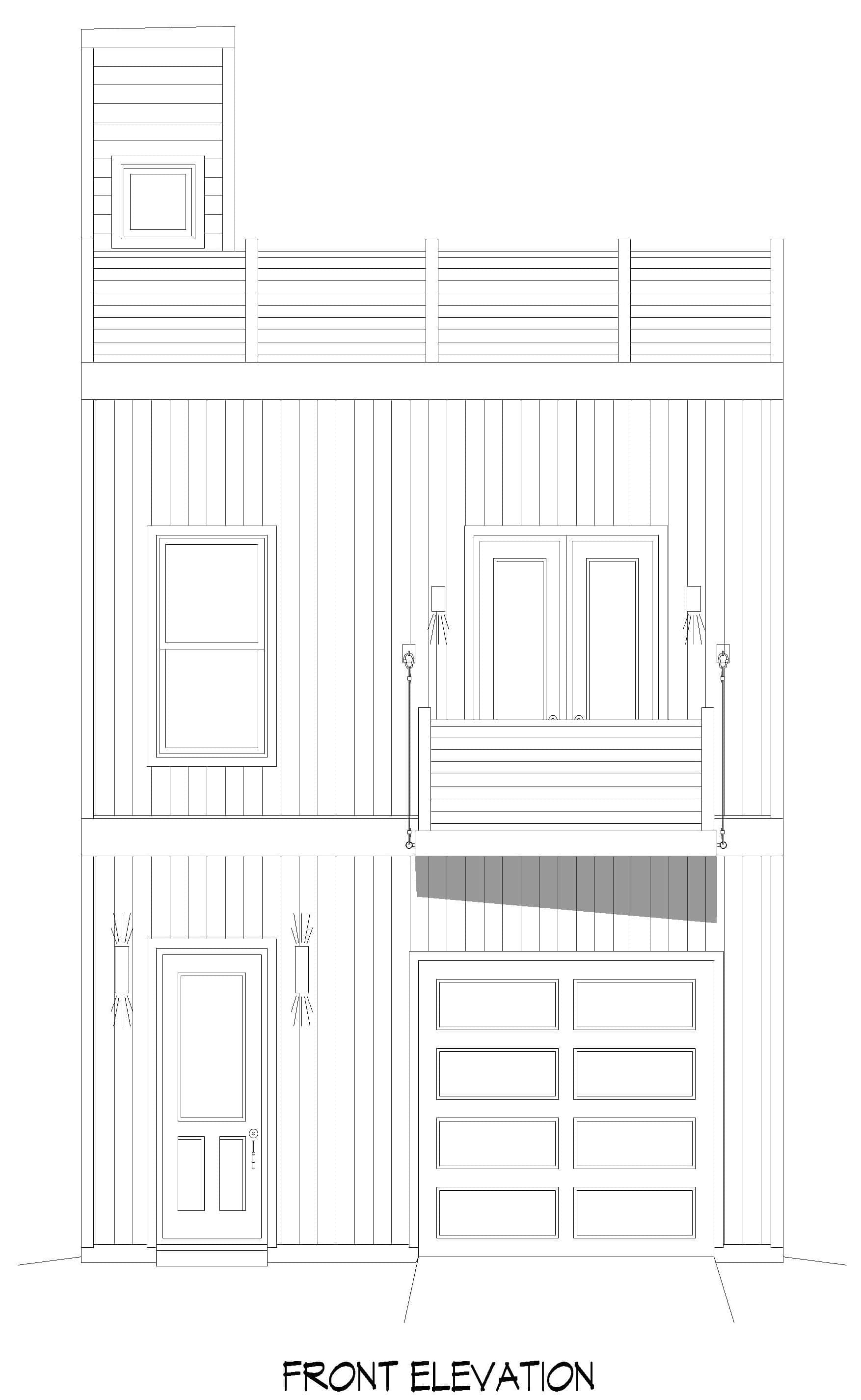 Home Plan Front Elevation of this 3-Bedroom,2080 Sq Ft Plan -196-1928