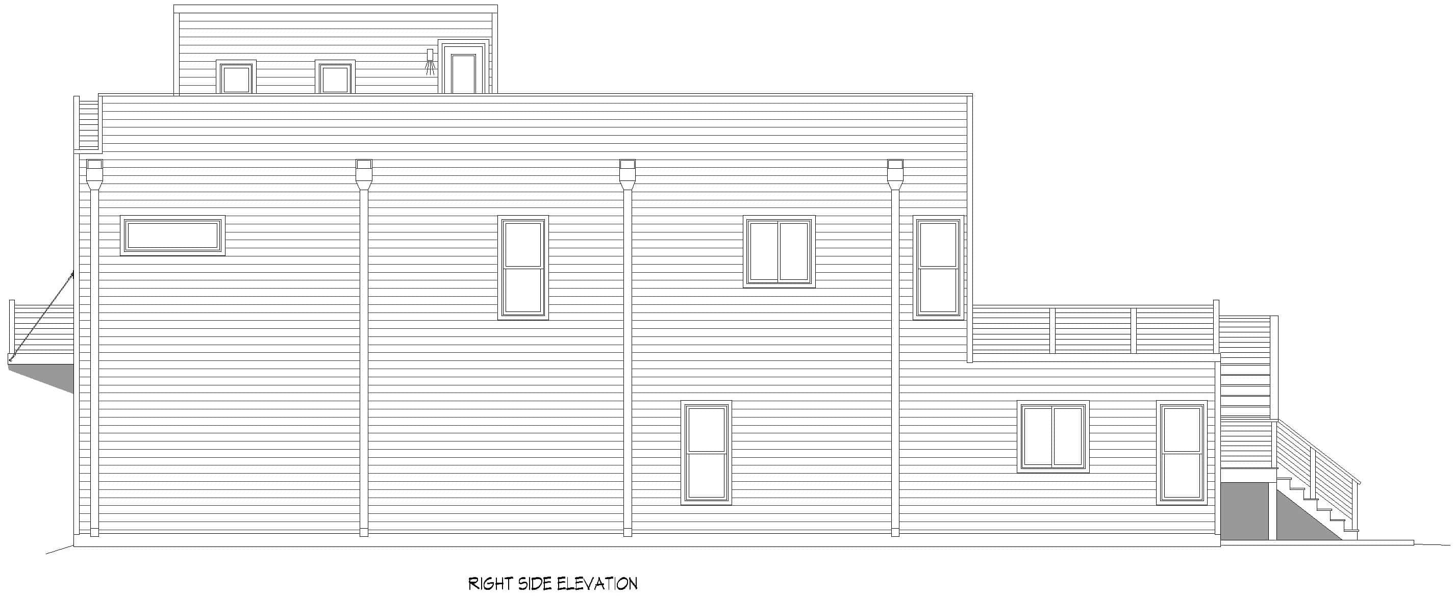 Home Plan Right Elevation of this 3-Bedroom,2080 Sq Ft Plan -196-1928