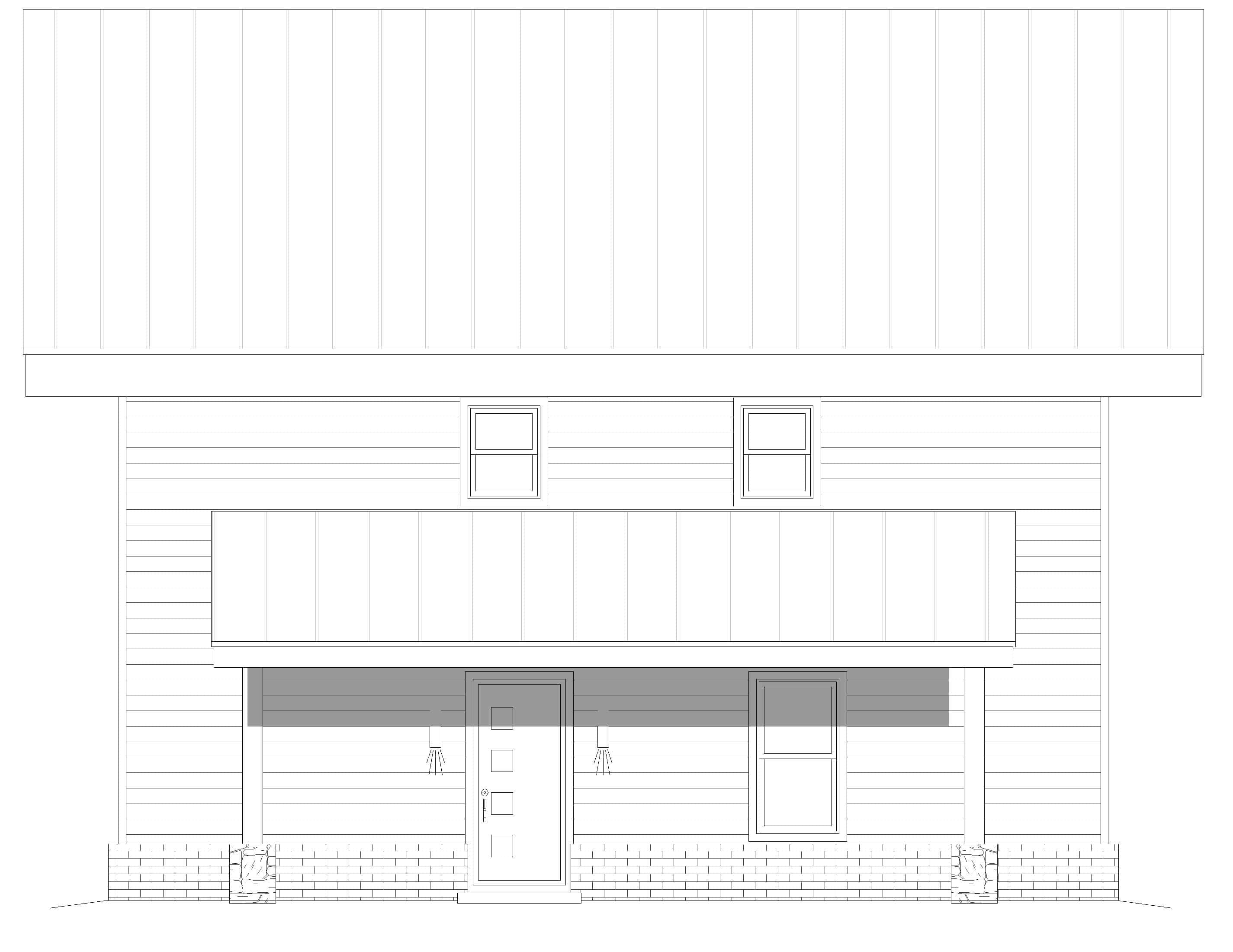 Home Plan Rear Elevation of this 2-Bedroom,1922 Sq Ft Plan -196-1929
