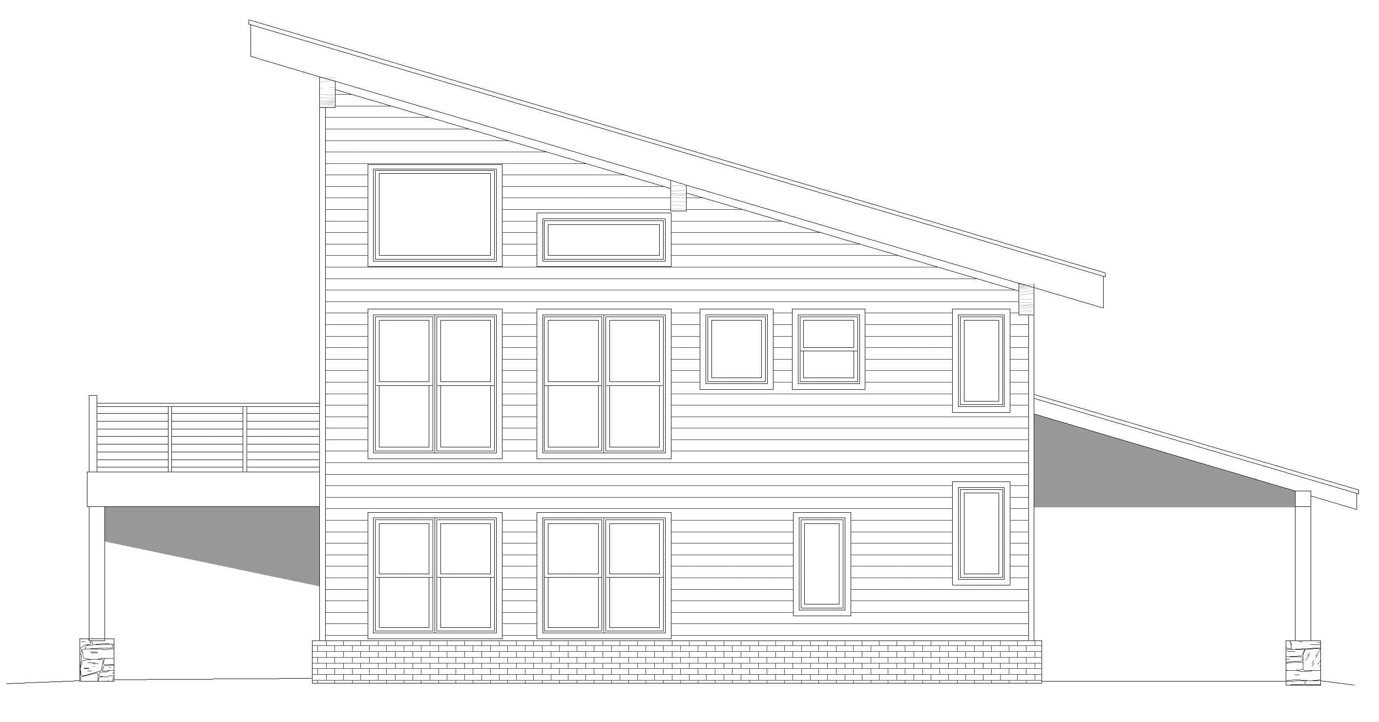 Home Plan Right Elevation of this 2-Bedroom,1922 Sq Ft Plan -196-1929