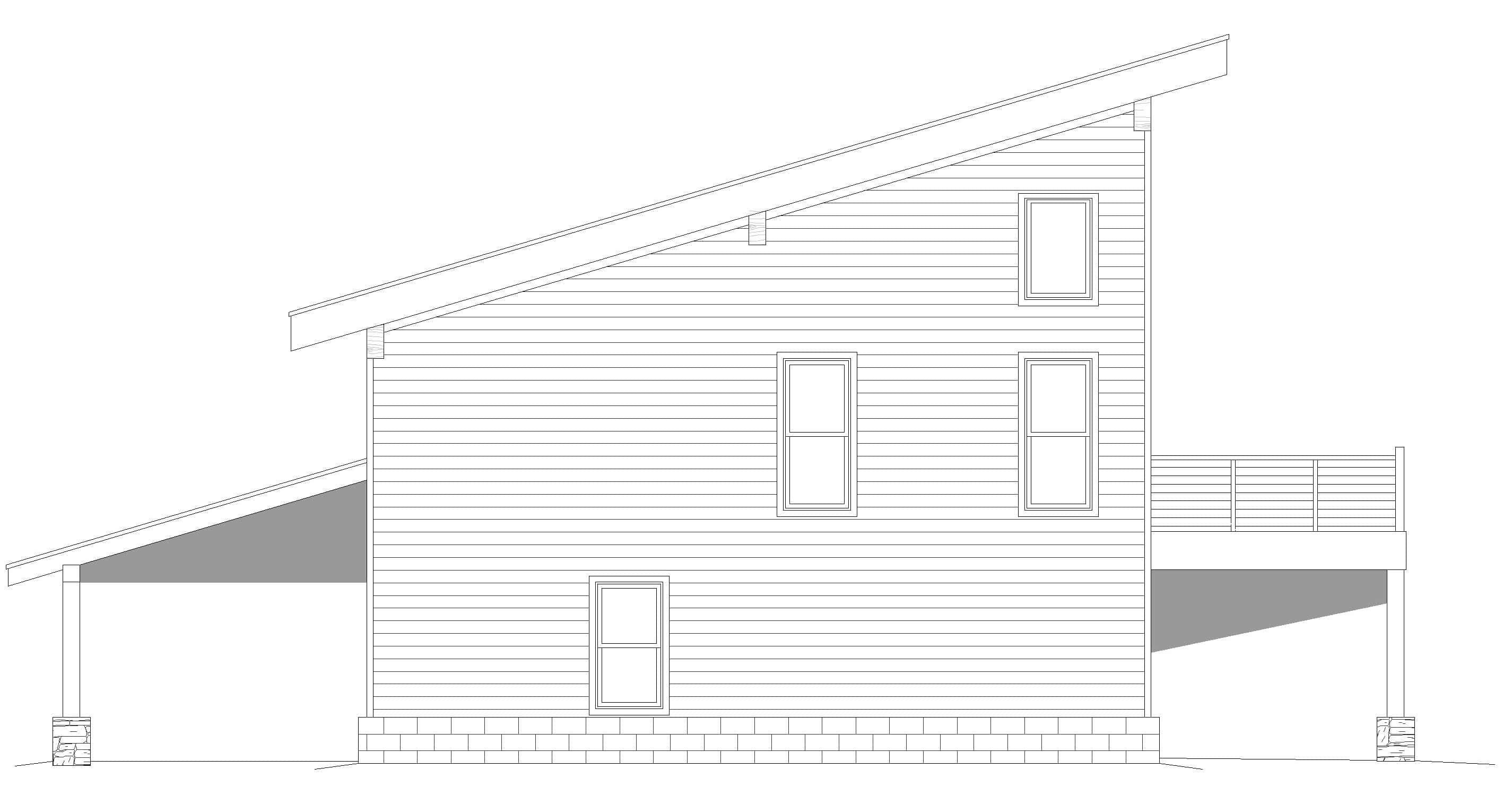 Home Plan Left Elevation of this 2-Bedroom,1922 Sq Ft Plan -196-1929