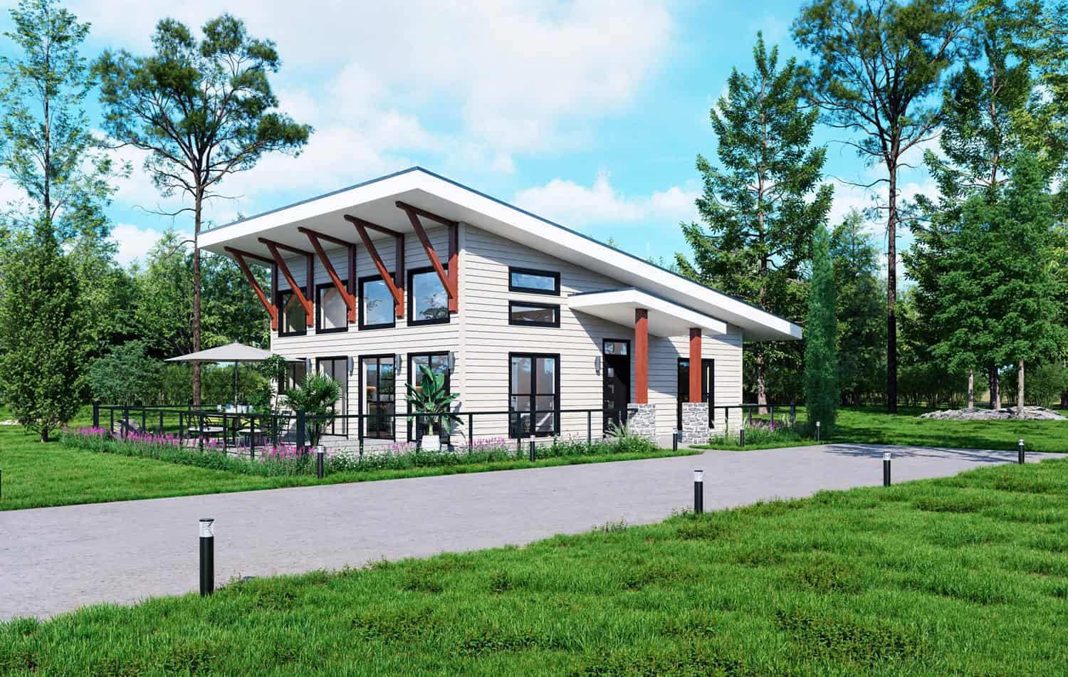 Front View of this 1-Bedroom,986 Sq Ft Plan -196-1930