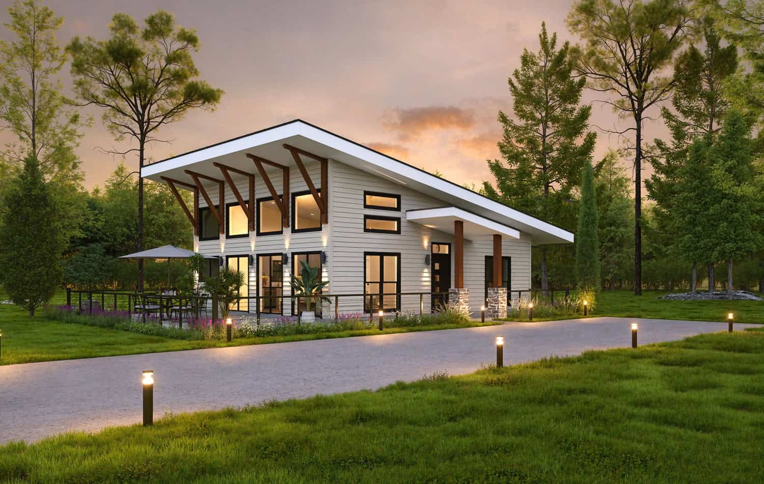 Front View of this 1-Bedroom,986 Sq Ft Plan -196-1930