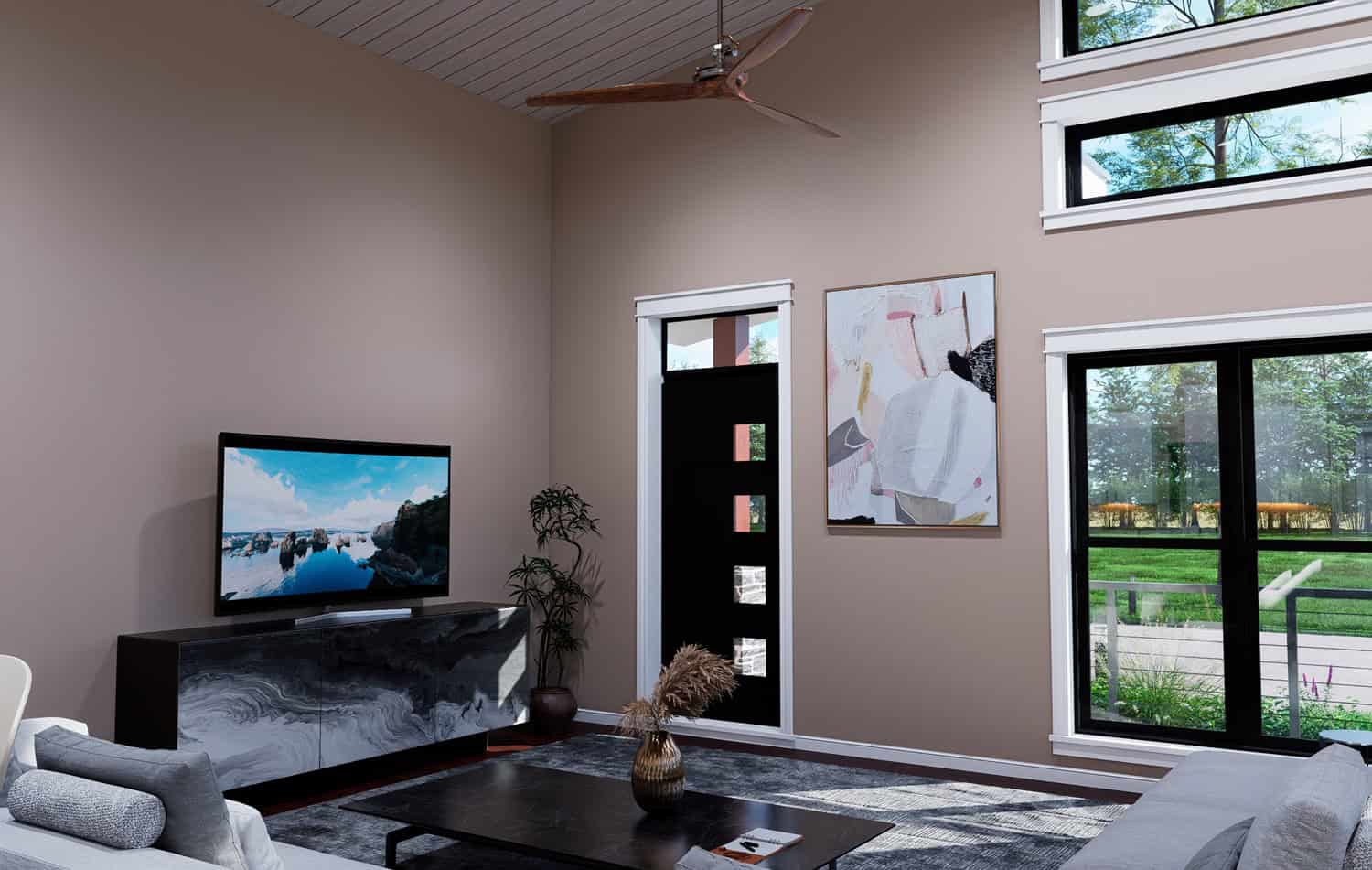 Living Room of this 1-Bedroom,986 Sq Ft Plan -196-1930