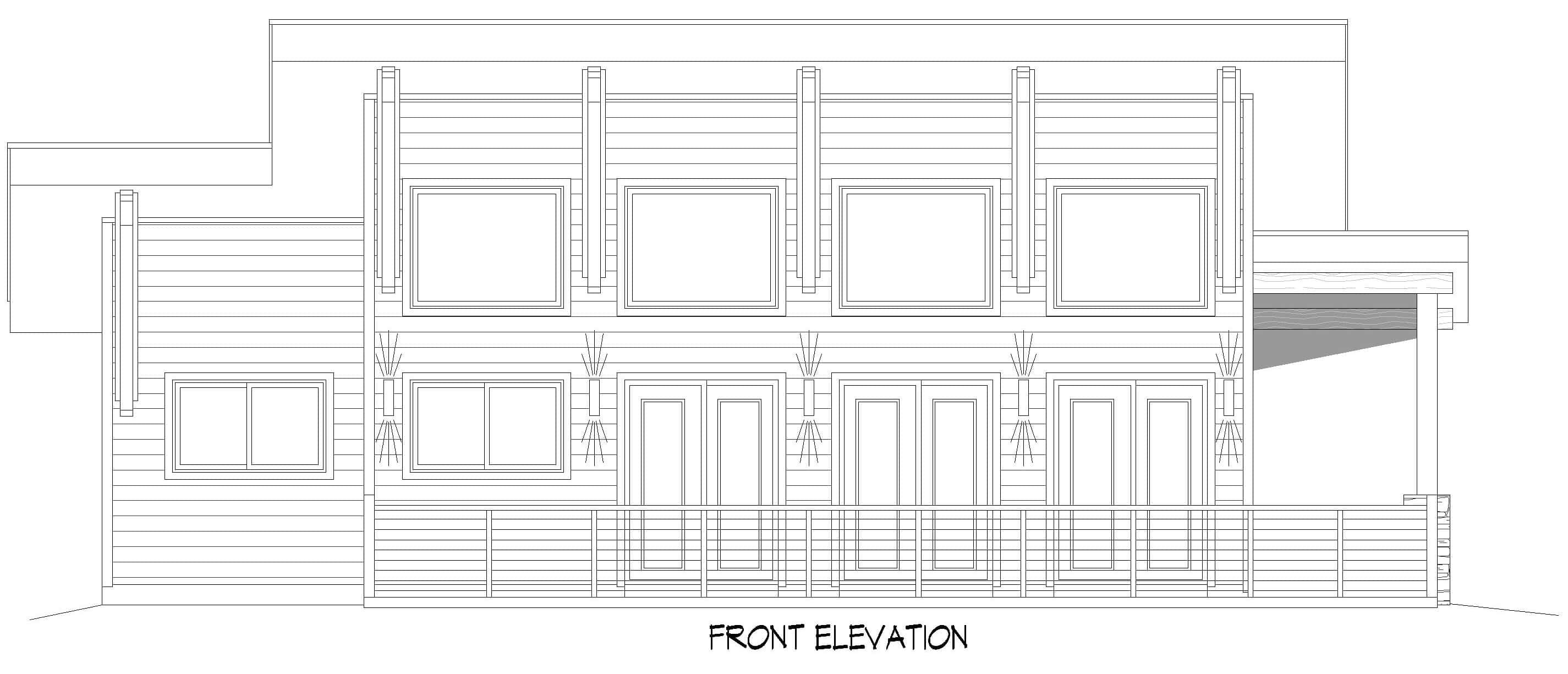 Home Plan Front Elevation of this 1-Bedroom,986 Sq Ft Plan -196-1930