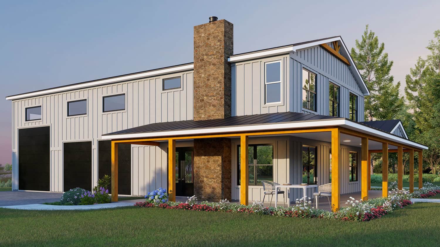 Left Side View of this 3-Bedroom,2000 Sq Ft Plan -196-1931