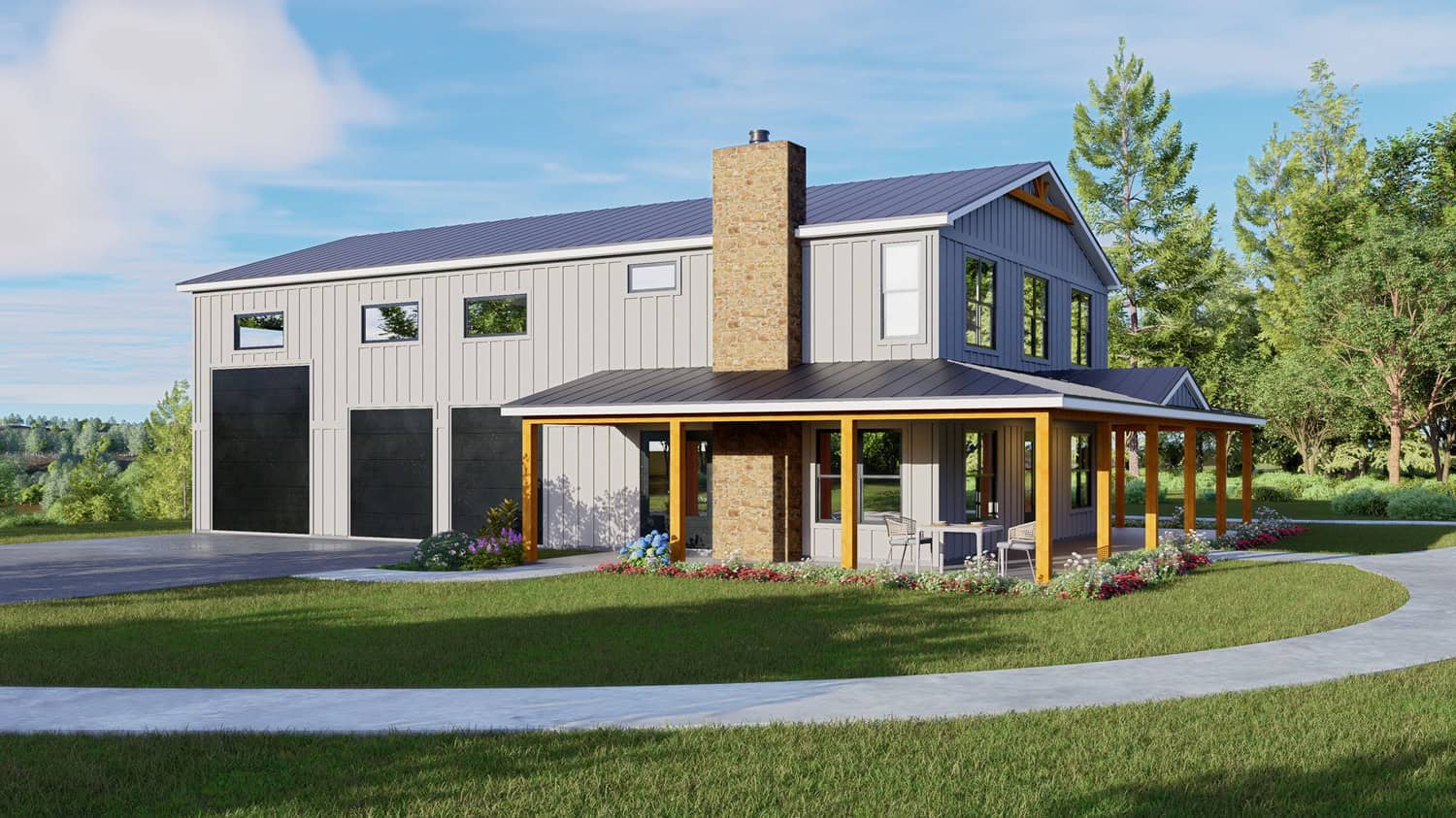 Left Side View of this 3-Bedroom,2000 Sq Ft Plan -196-1931